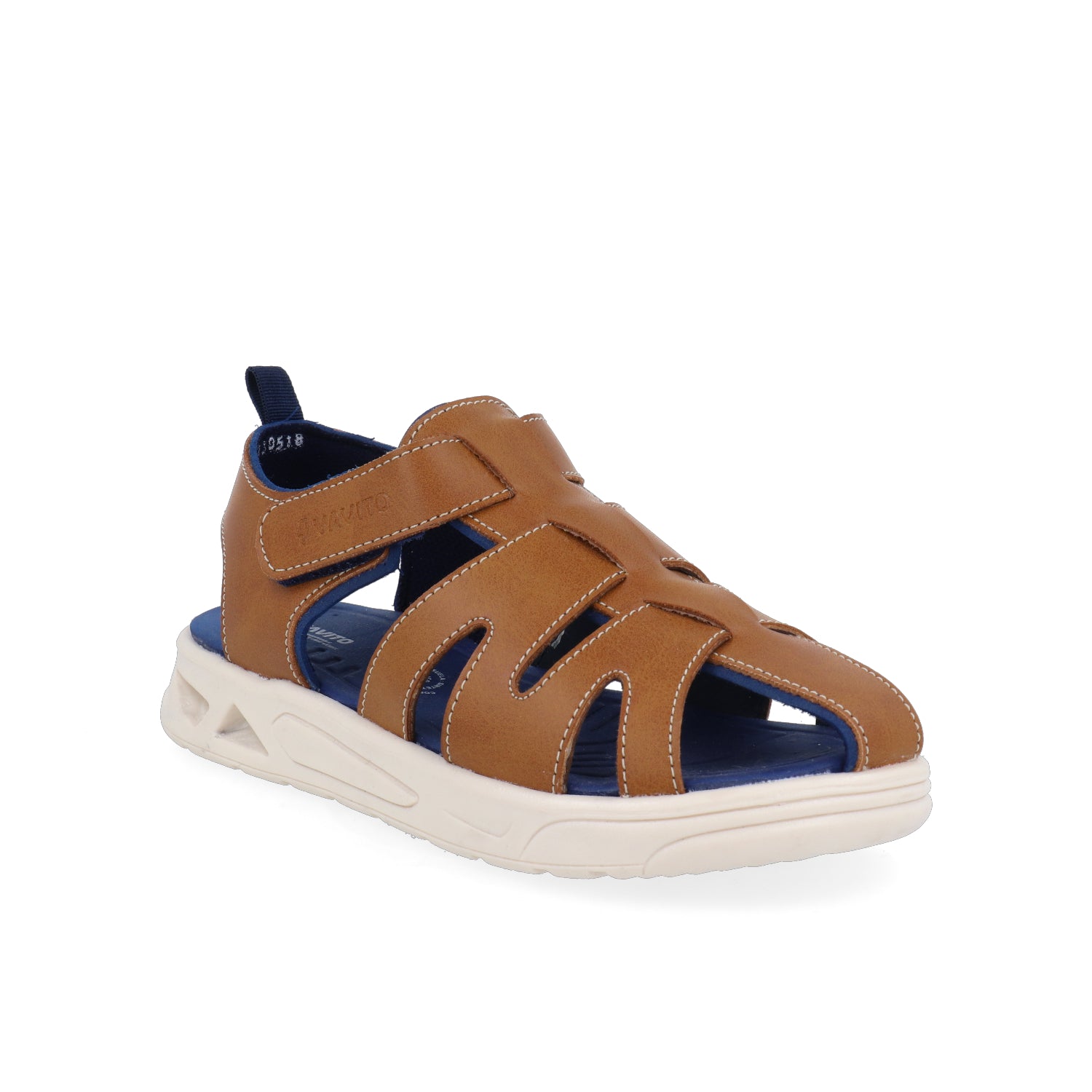 Sandalia Casual Vazza color Camel para Niño con ajuste Velcro
