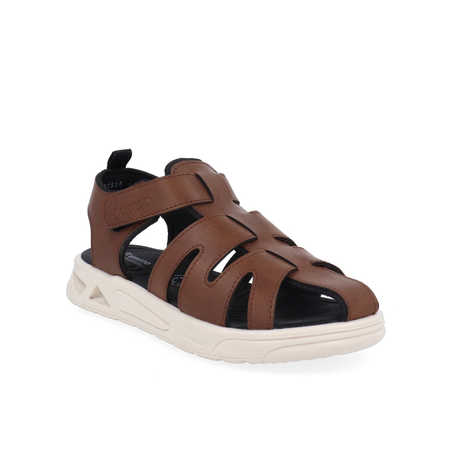 Sandalia Casual Vazza color Cognac para Niño con ajuste de Velcro