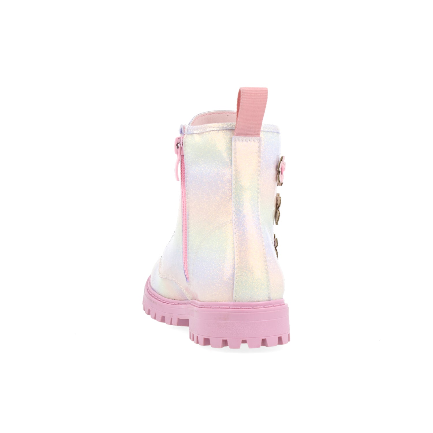 Botin Casual Vavito color Rosa para Niña con Pines de Flor