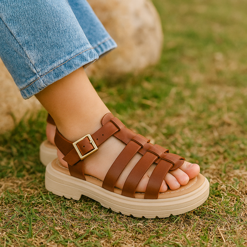 Sandalia Casual Vavito color Cognac para Junior Niña