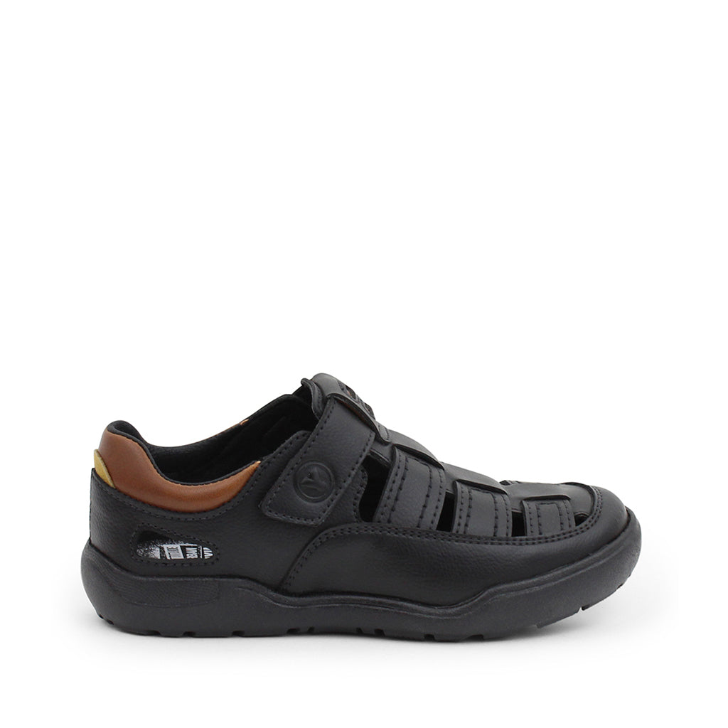 Sandalia Casual Vazza color Negro para Junior niño con ajuste de Velcro