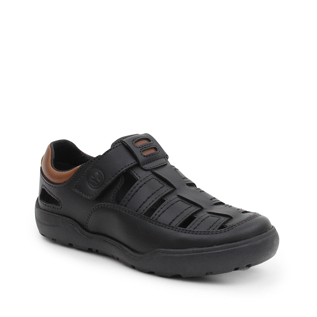Sandalia Casual Vazza color Negro para Junior niño con ajuste de Velcro