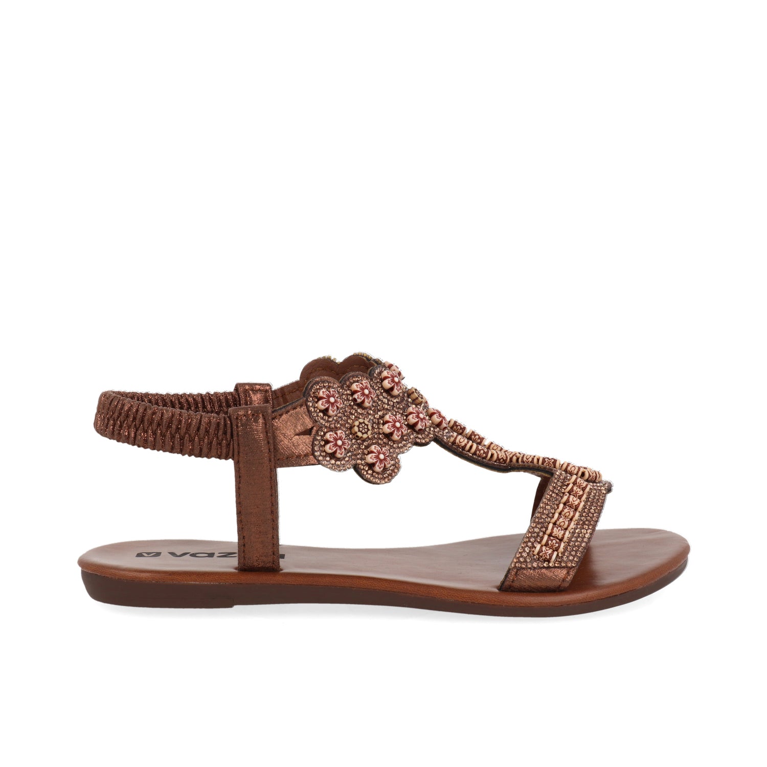 Sandalia Casual Vazza color Cafe para Mujer
