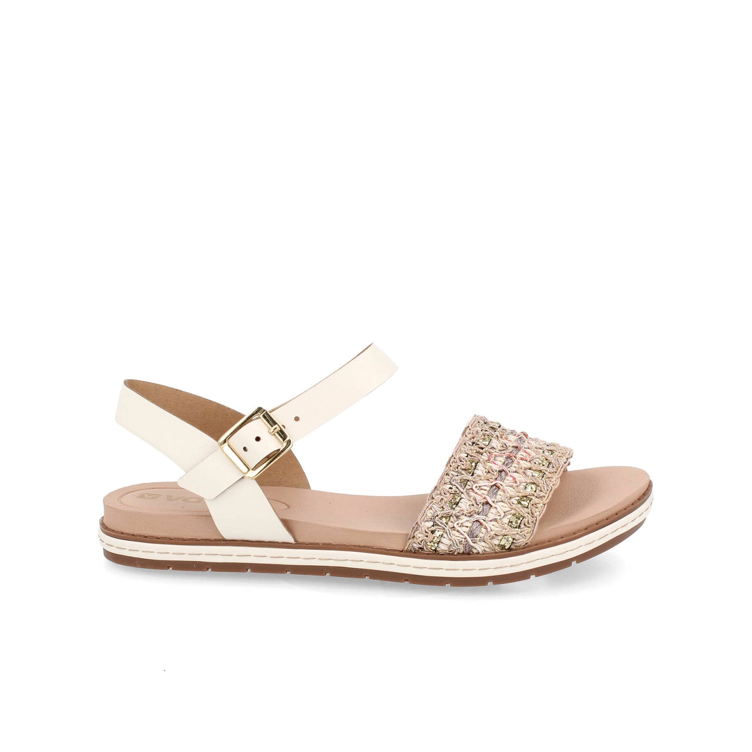 Sandalia Casual Vazza color Latte para Mujer