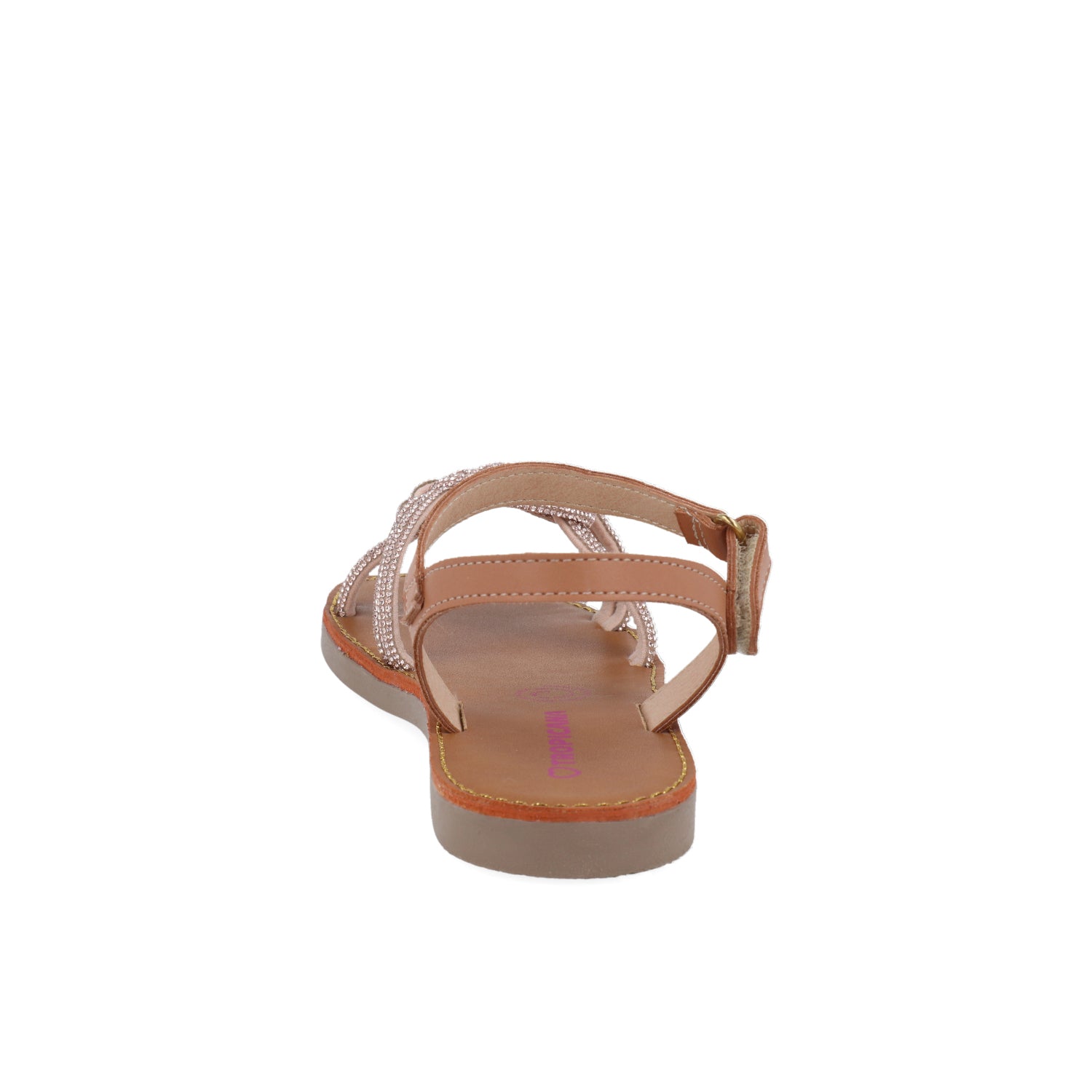 Sandalia Casual Vazza color Camel para Junior Niña con Brillos