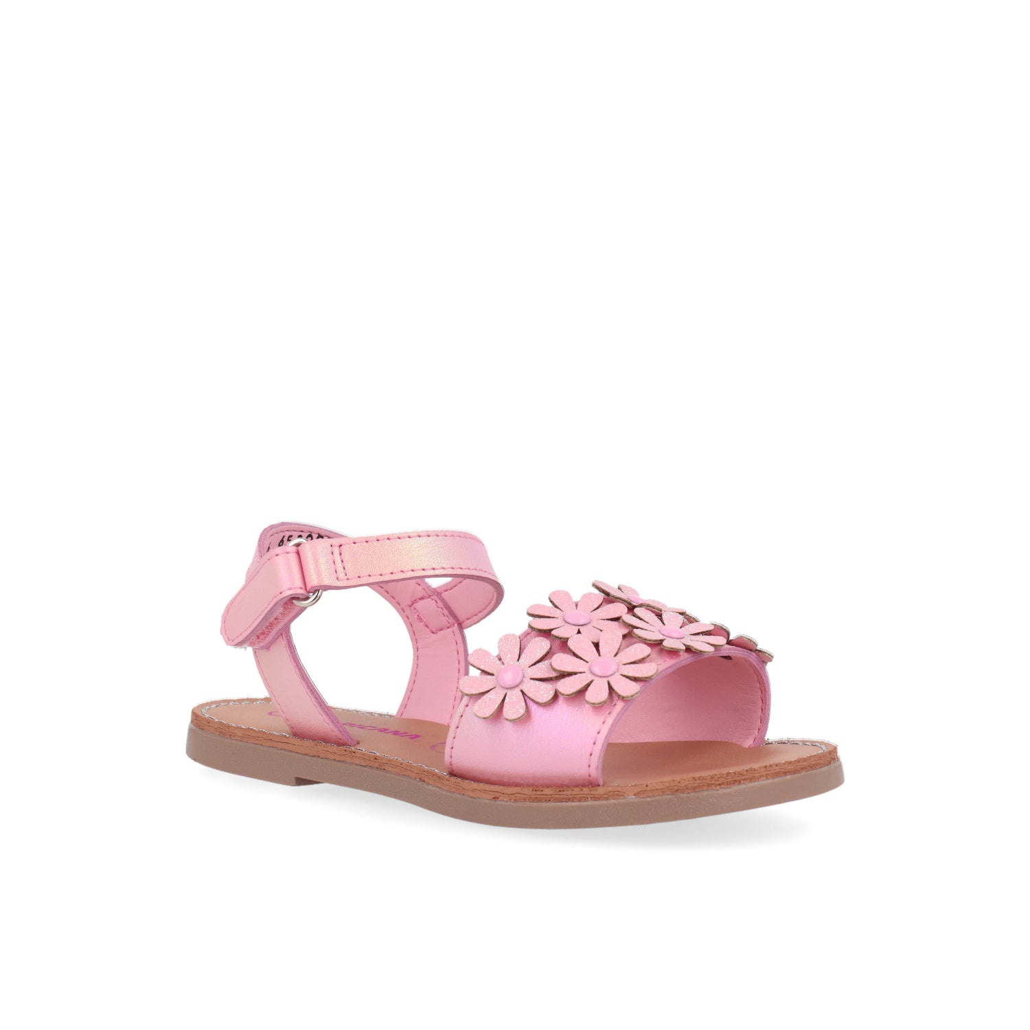 Sandalia Casual Vazza color Rosa para nina con detalle de flores