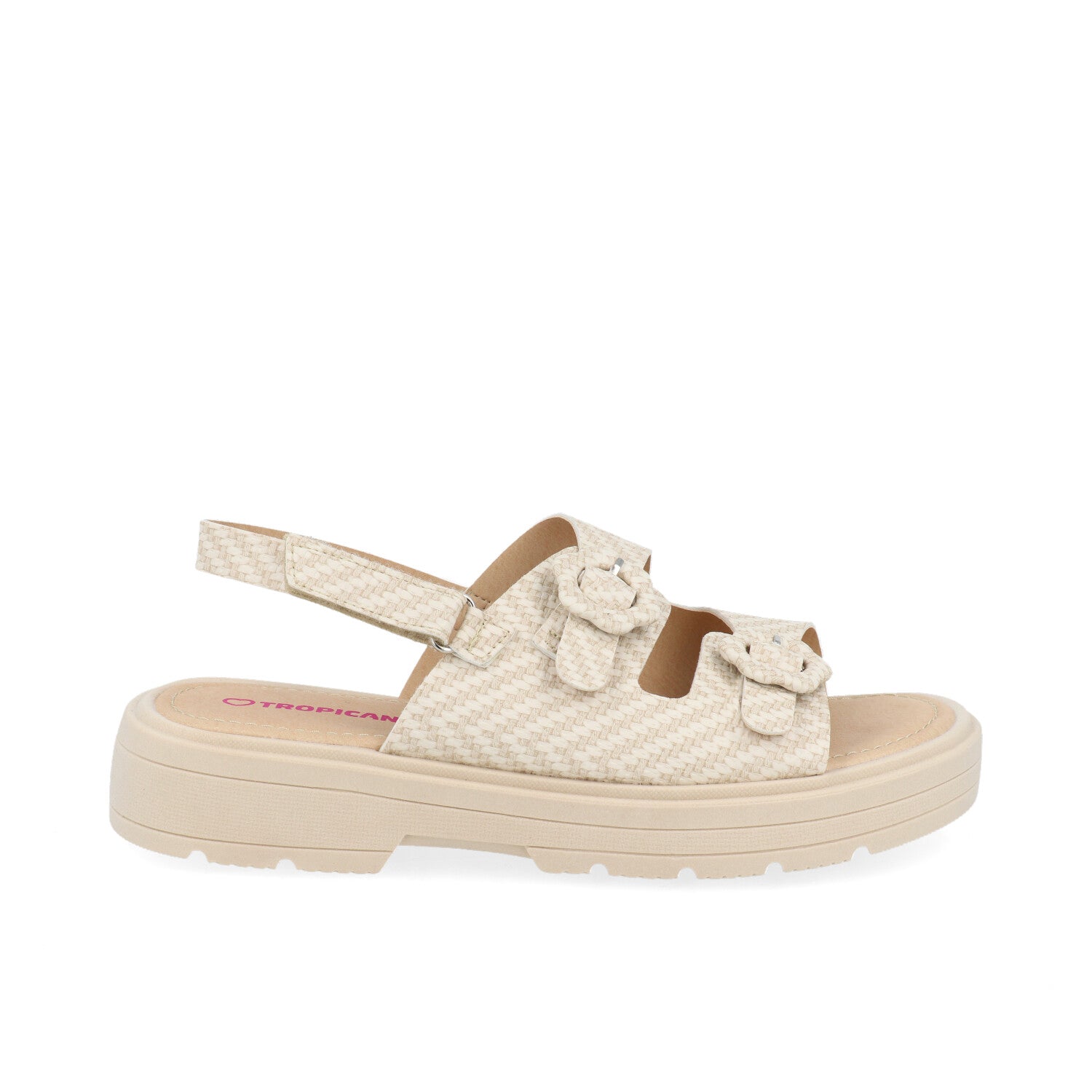 Sandalia Casual Tropicana color Beige con Blanco para Niña