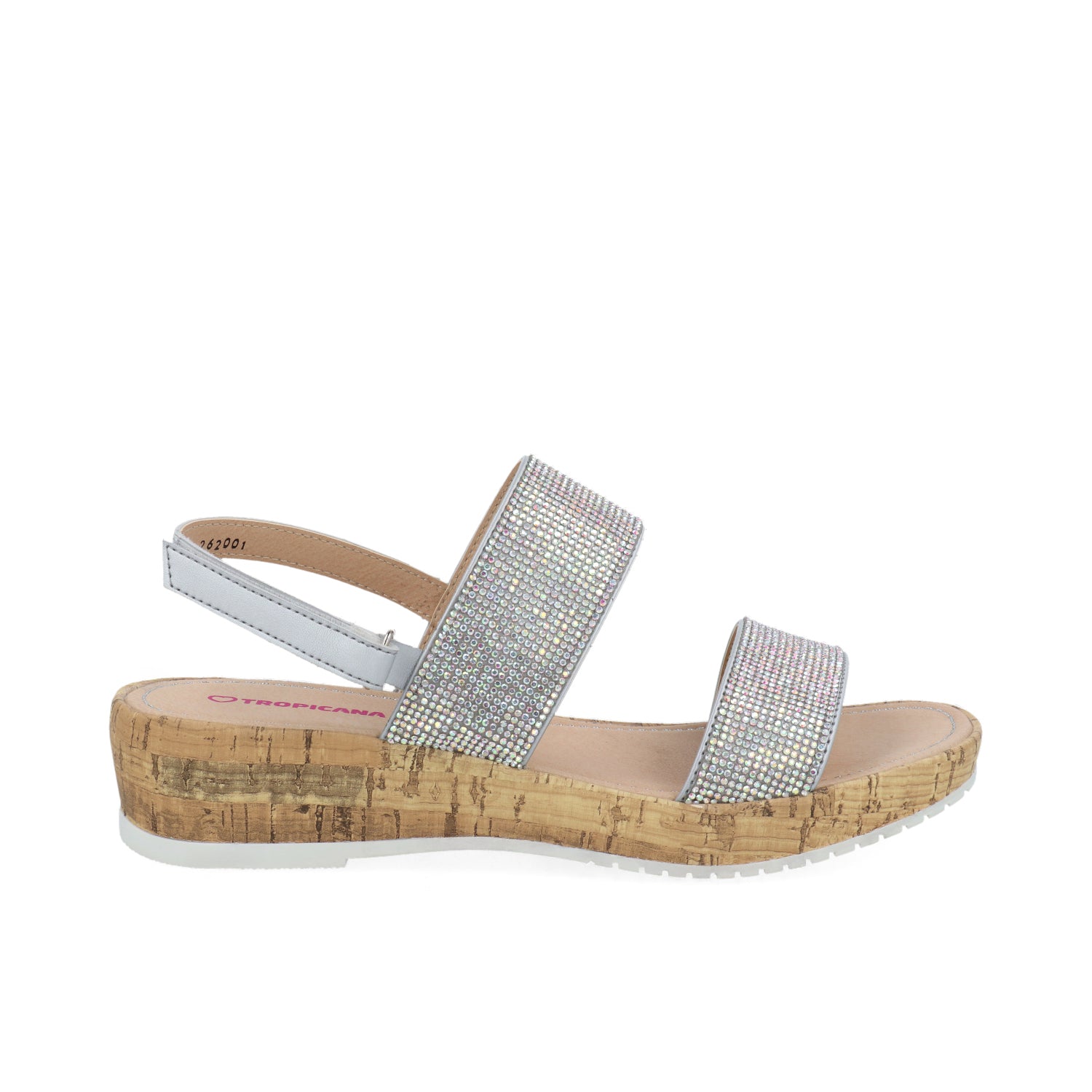 Sandalia Casual tropicana color plata para Junior Niña