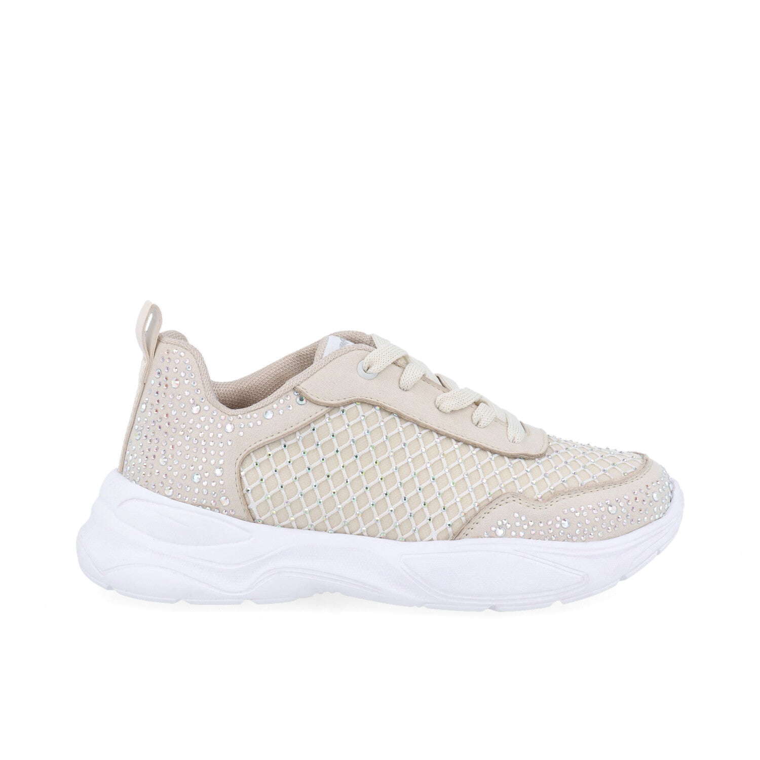Tenis Casual Tropicana color Beige para Niña con Brillos
