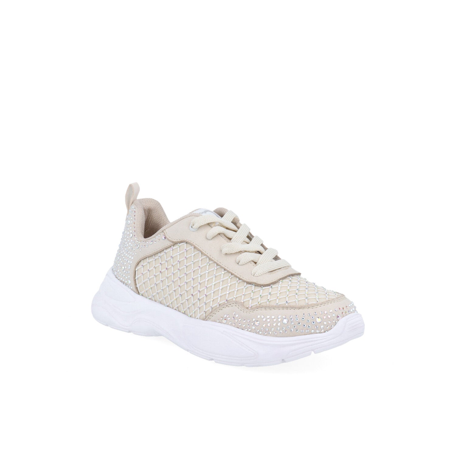 Tenis Casual Tropicana color Beige para Niña con Brillos
