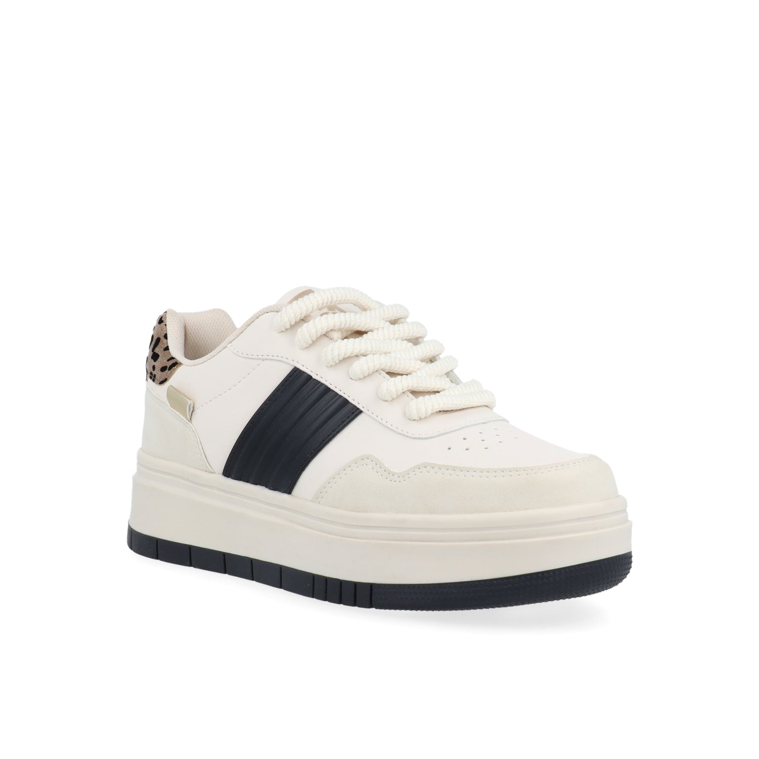 Tenis Urbano Vazza color Latte con Negro para Mujer