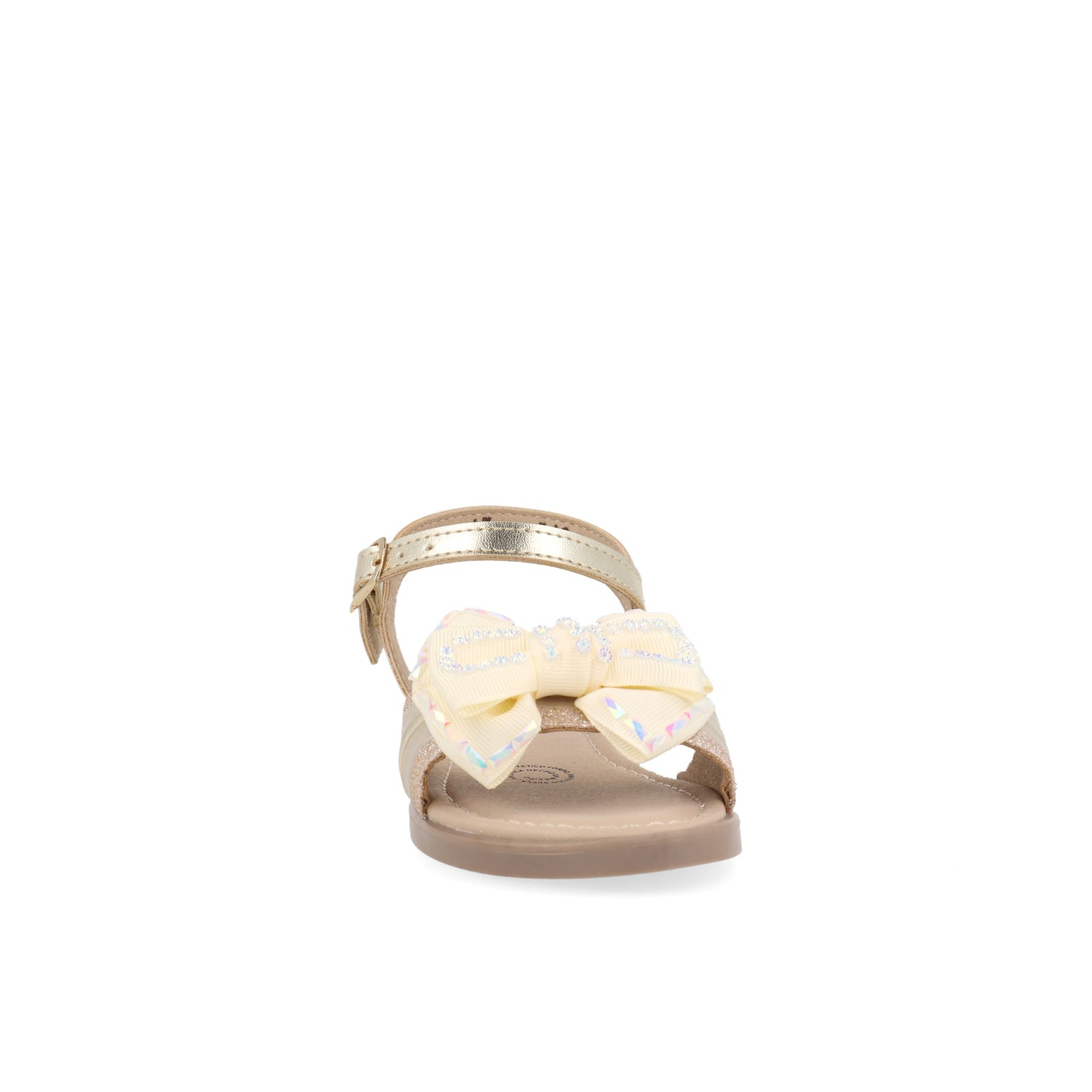 Sandalia Casual Vazza color Oro para niña con detalle de moño