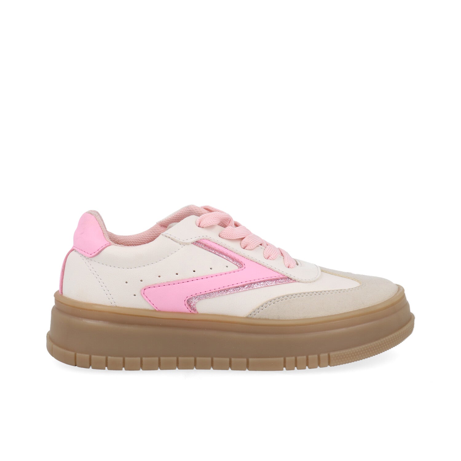 Tenis Urbano Bambino color Latte con Rosa para Niña