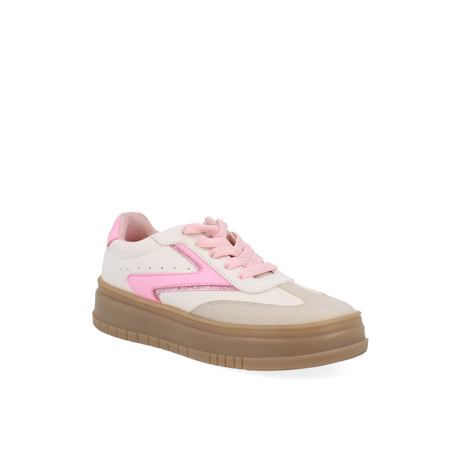 Tenis Urbano Bambino color Latte con Rosa para Niña