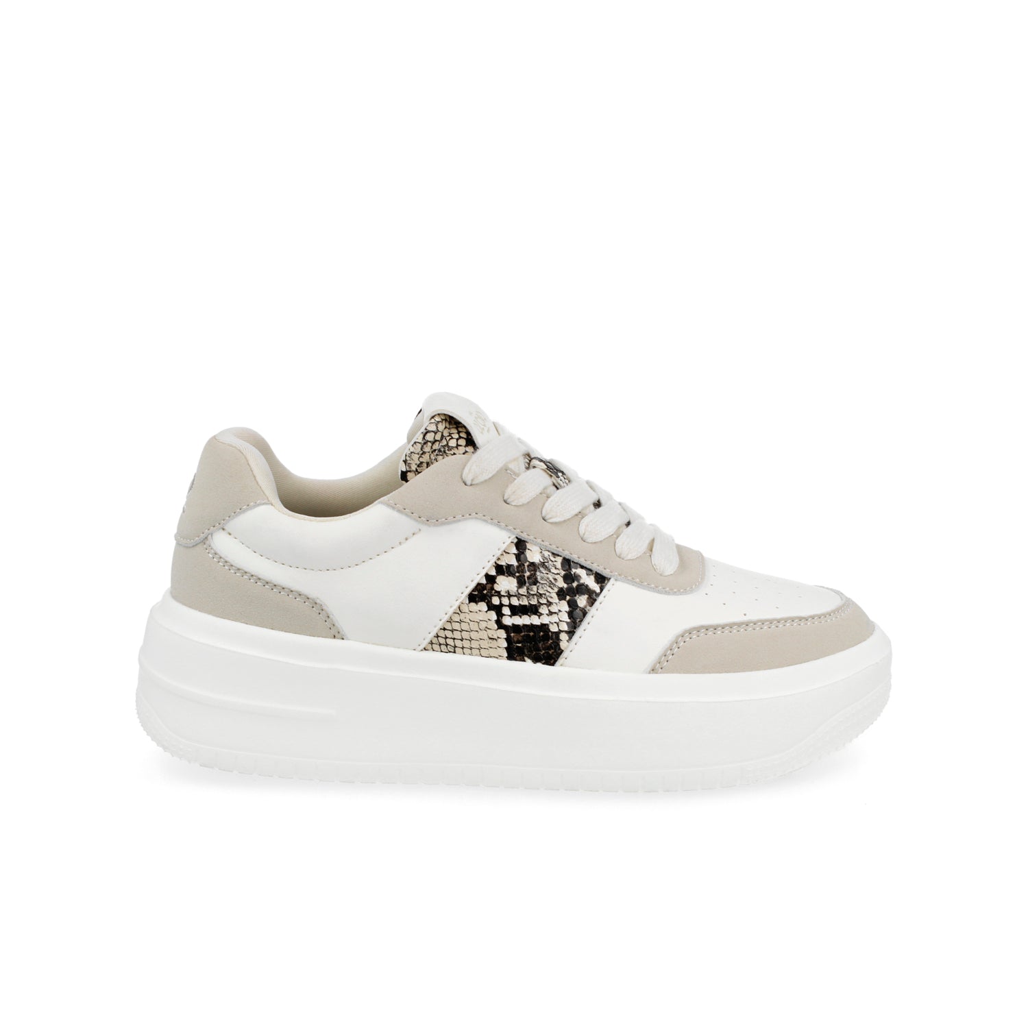 Tenis Urbano Capa De Ozono color Blanco con Beige para Mujer