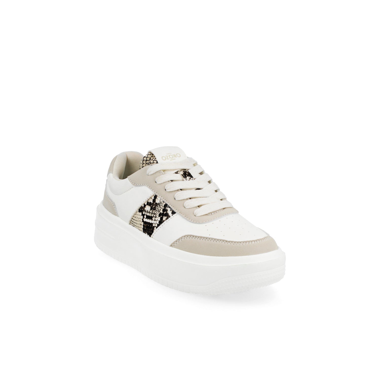 Tenis Urbano Capa De Ozono color Blanco con Beige para Mujer