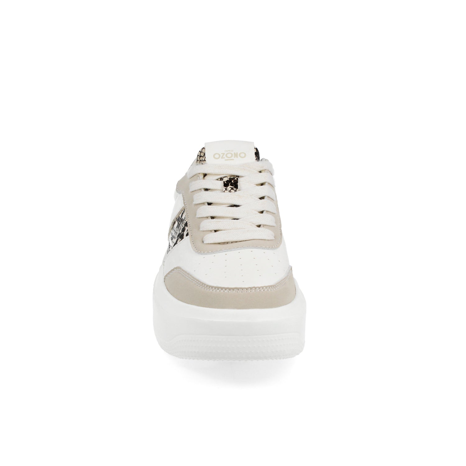 Tenis Urbano Capa De Ozono color Blanco con Beige para Mujer