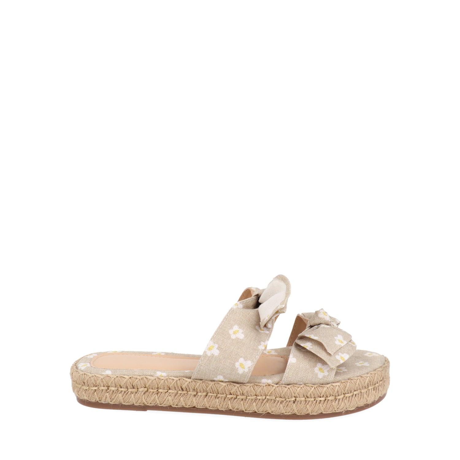 Sandalia Medio Vazza color Beige para Mujer con detalle de flores