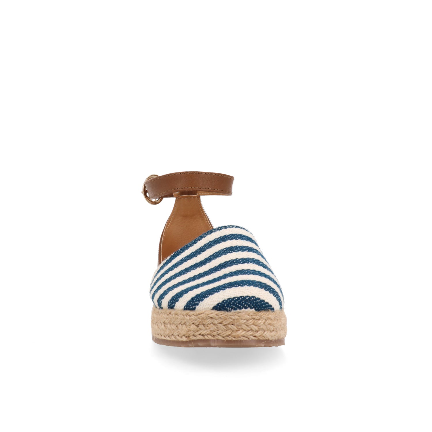 Sandalia Casual Vazza color Azul Marino con Beige para Mujer con detalle de yute