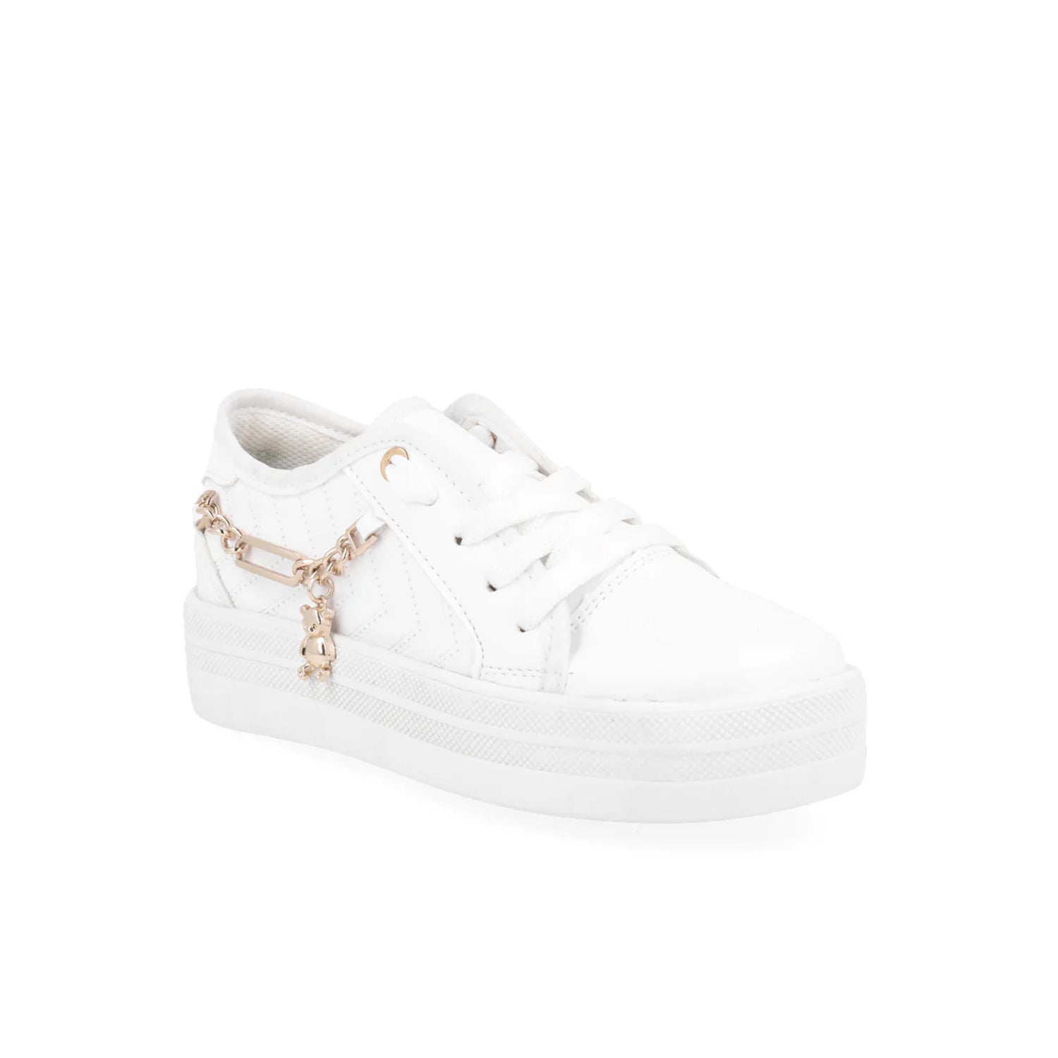 Tenis Casual Vazza color Blanco con accesorio para Niña