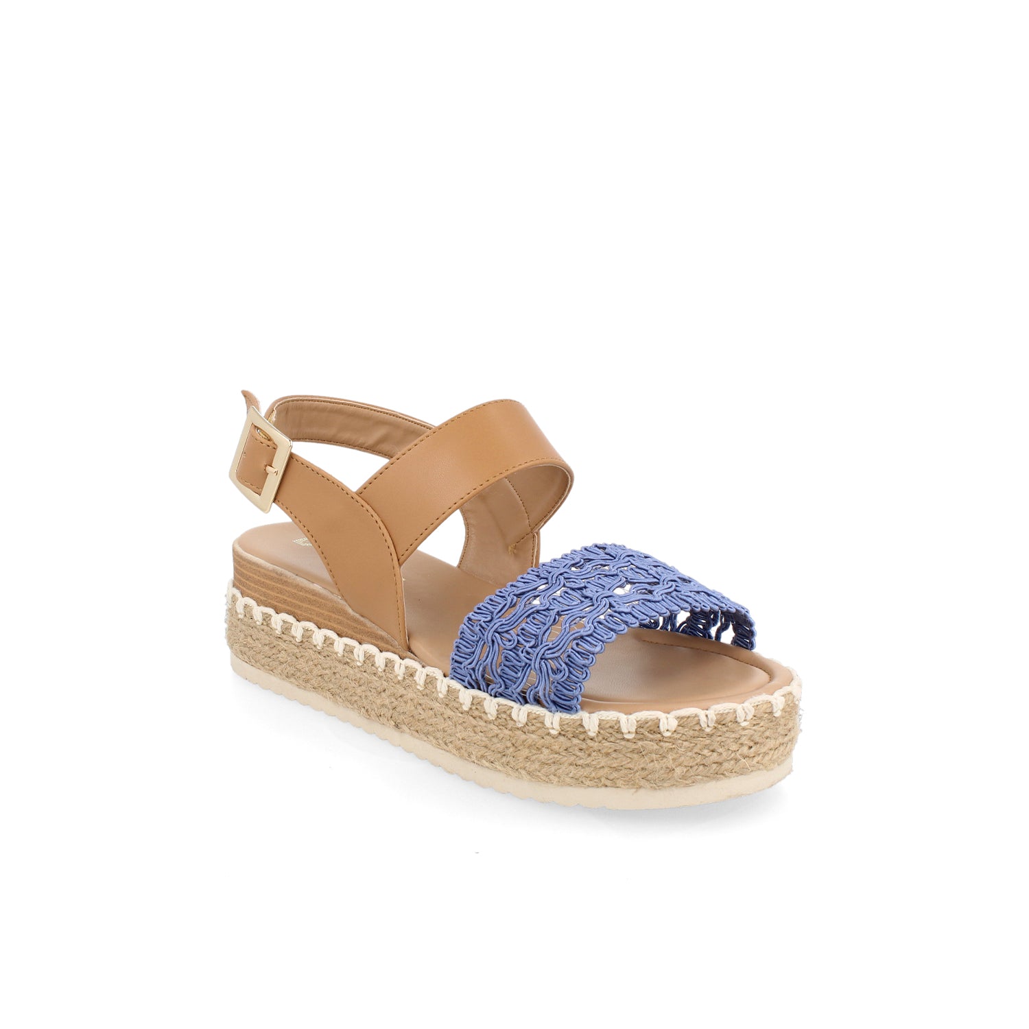 Sandalia Casual Vazza color Camel Con Azul para Mujer