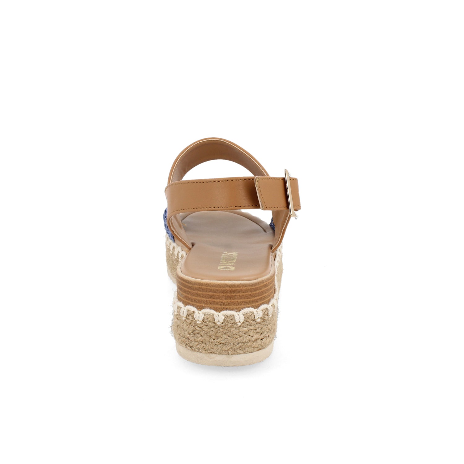 Sandalia Casual Vazza color Camel Con Azul para Mujer