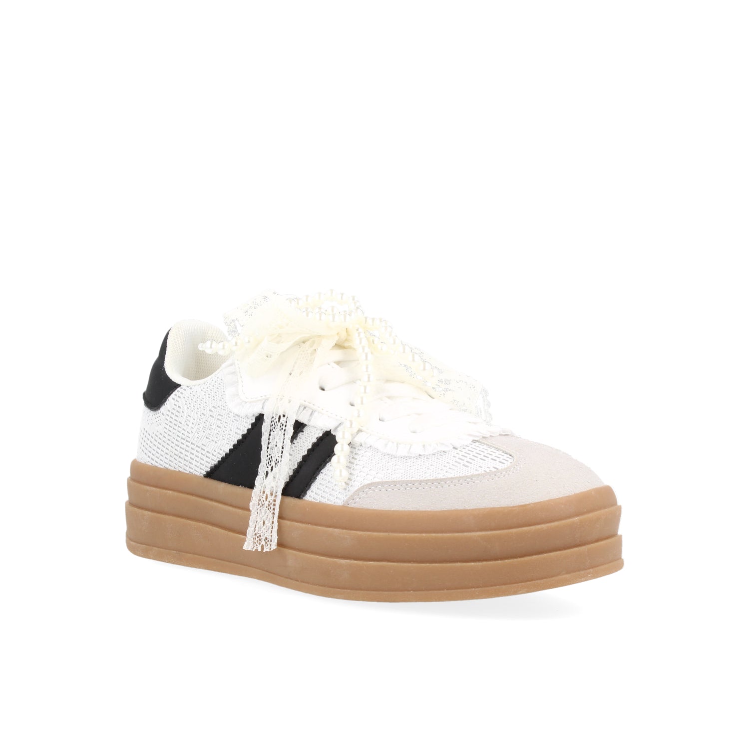 Tenis Urbano Vazza color Latte con Negro para Mujer