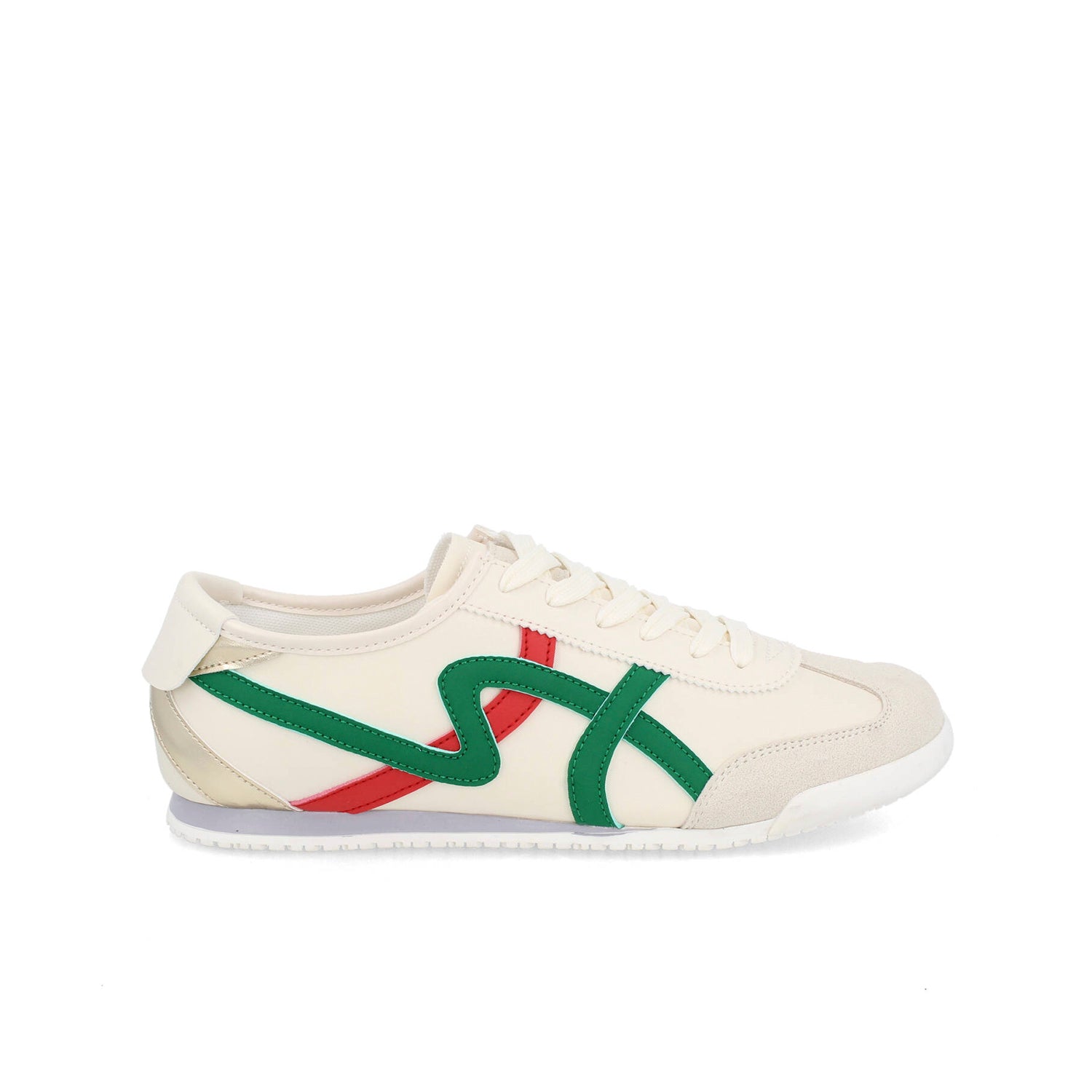 Tenis Urbano Vazza color Beige con Verde para Mujer