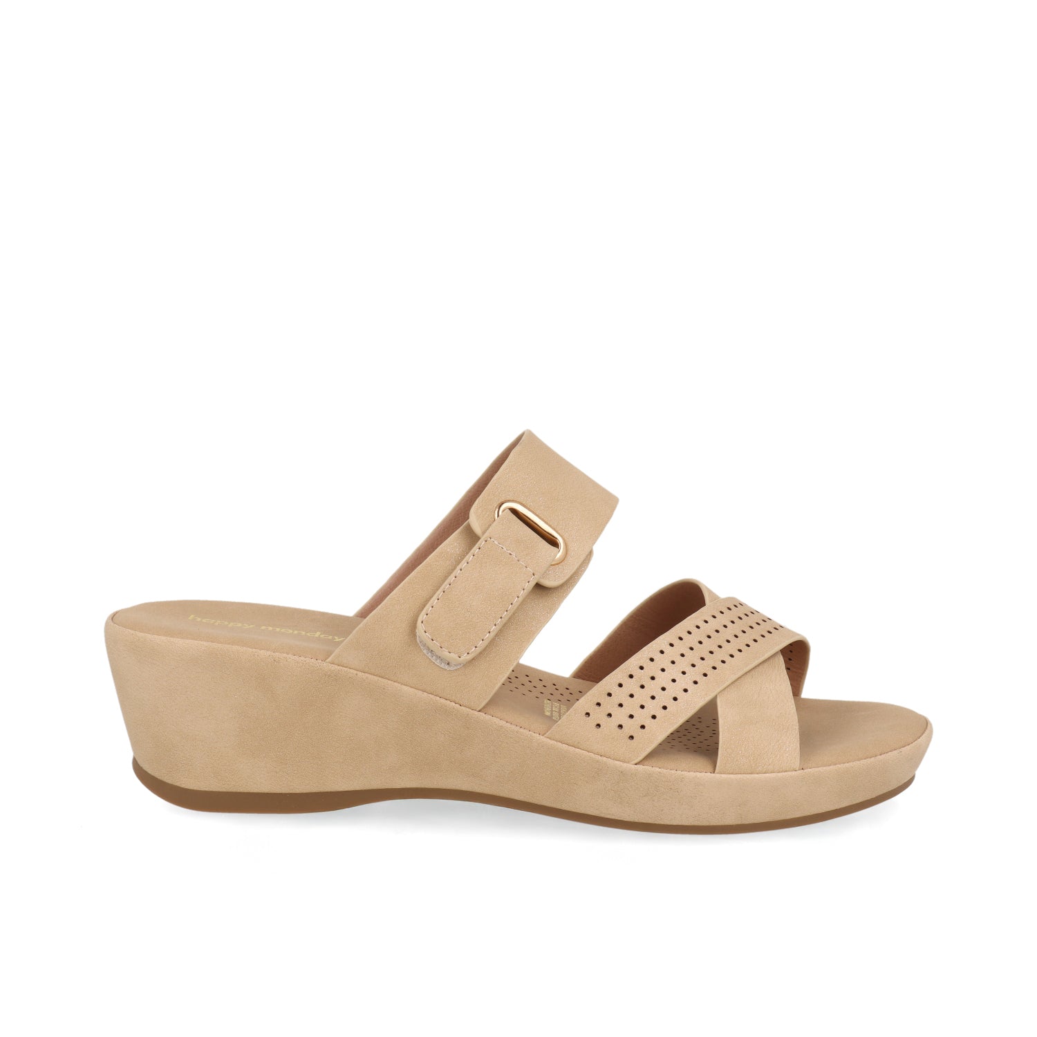 Sandalia Casual Vazza color Camel para Mujer con ajuste de Velcro