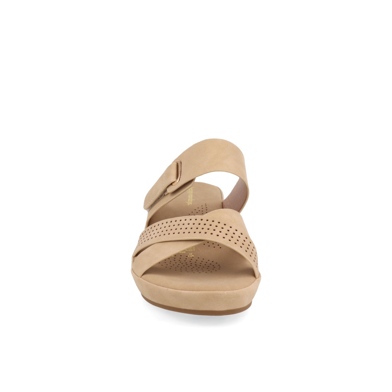 Sandalia Casual Vazza color Camel para Mujer con ajuste de Velcro