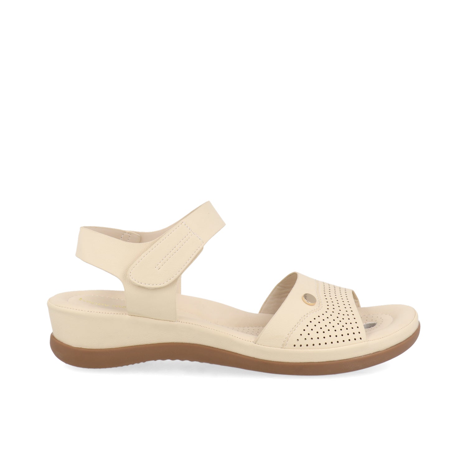 Sandalia Casual Vazza color Blanco para Mujer con Ajuste de Velcro