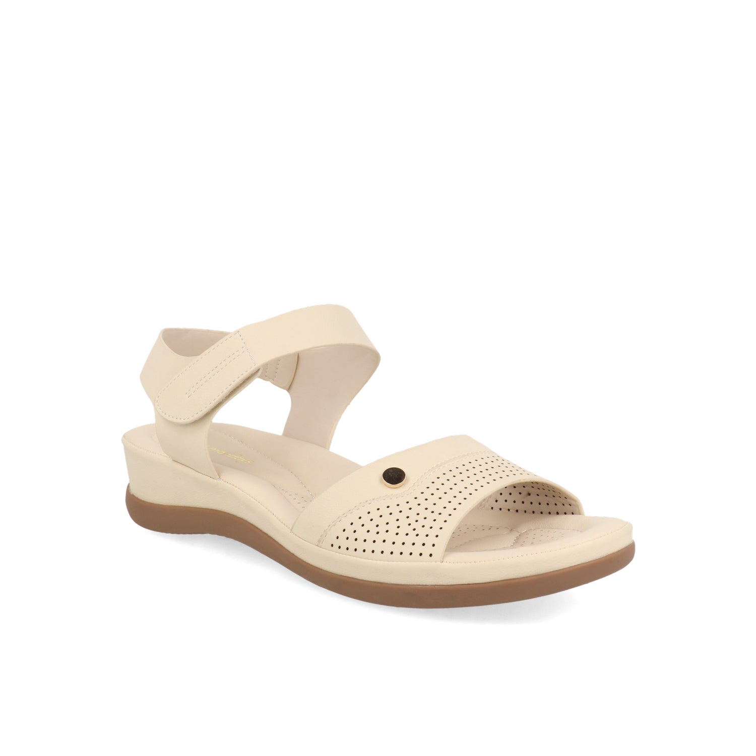 Sandalia Casual Vazza color Blanco para Mujer con Ajuste de Velcro