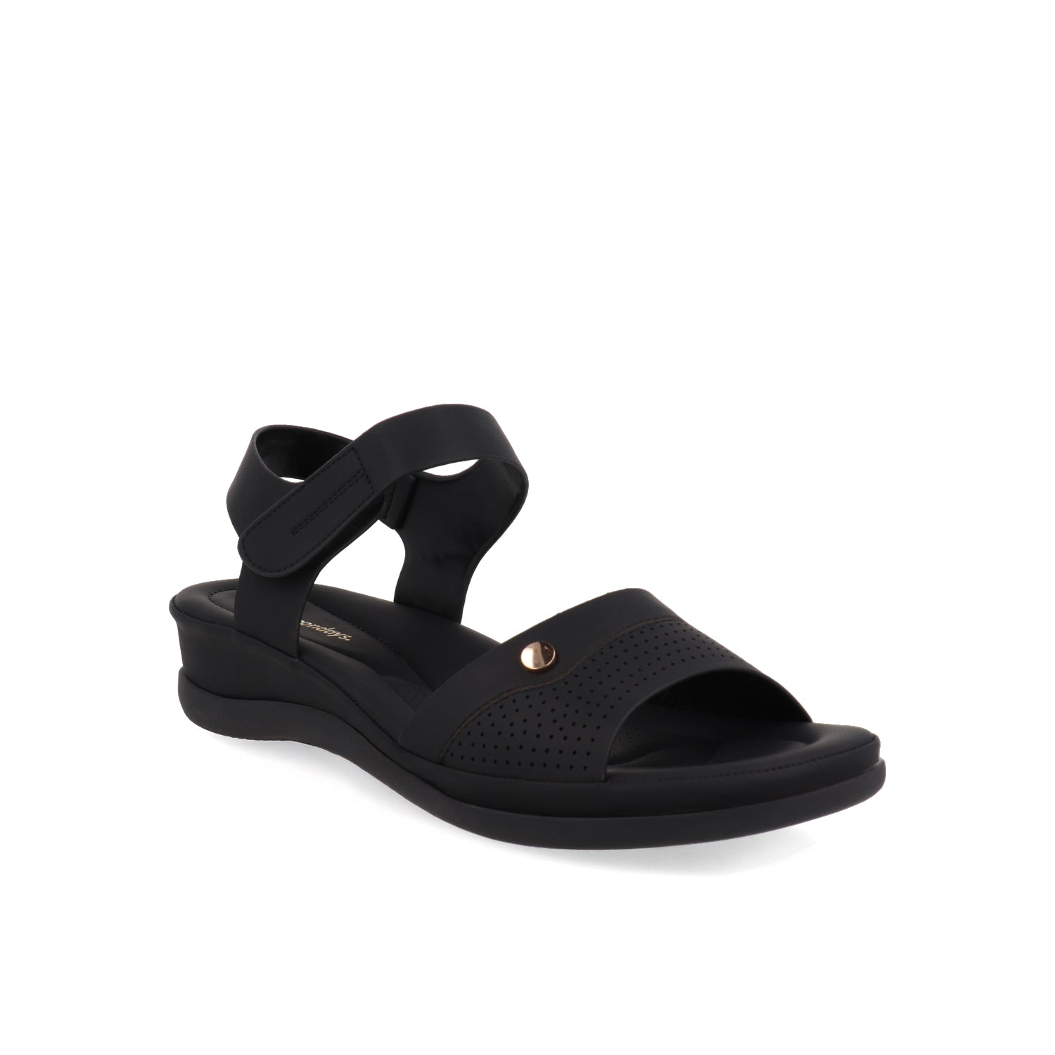 Sandalia Casual Vazza color Negro para Mujer con Ajuste Velcro