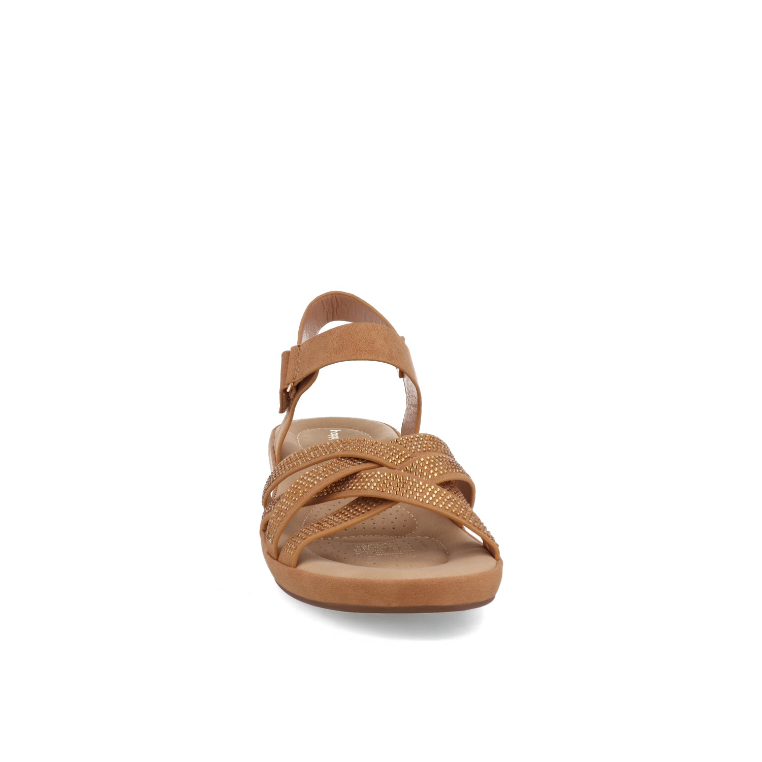 Sandalia Casual Vazza color Camel para Mujer con Brillos