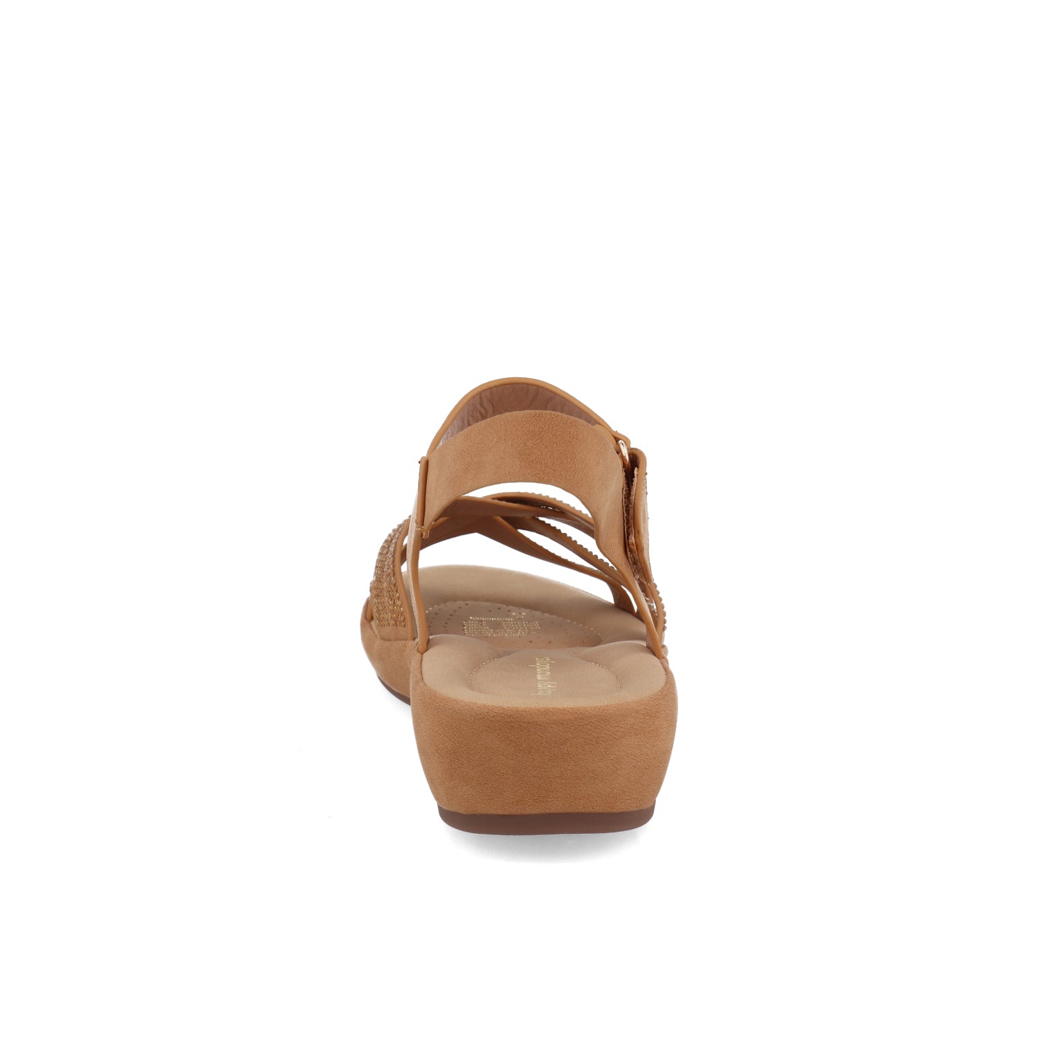 Sandalia Casual Vazza color Camel para Mujer con Brillos