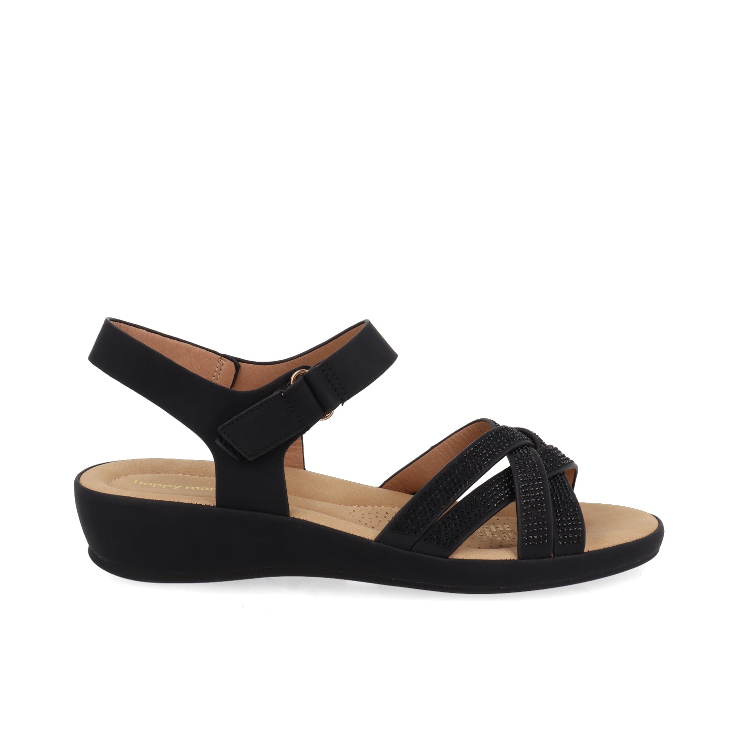 Sandalia Casual Vazza color Negro para Mujer con Brillos