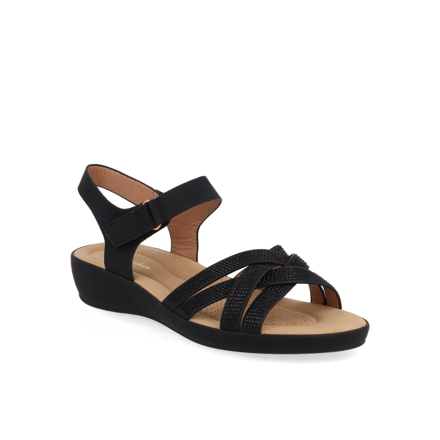 Sandalia Casual Vazza color Negro para Mujer con Brillos