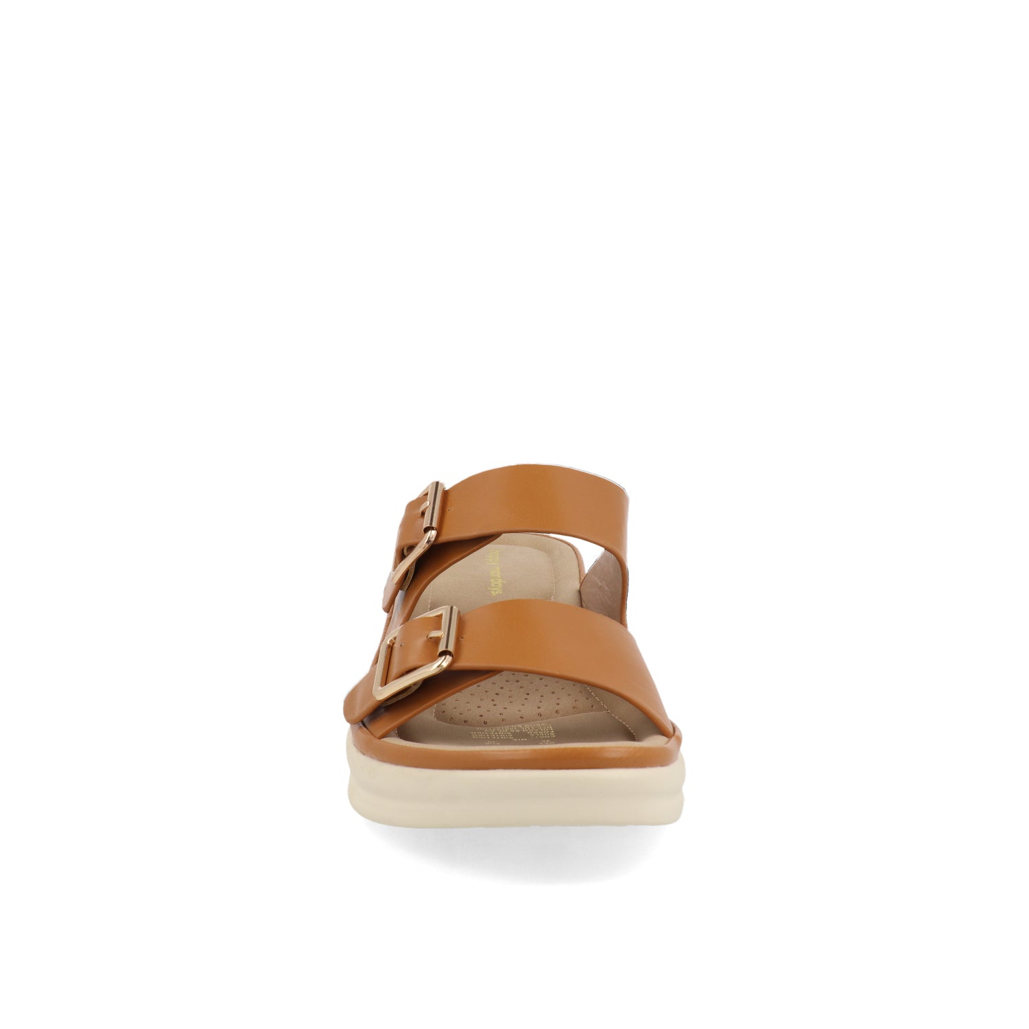 Sandalia Casual Vazza color Camel para Mujer con doble Hebilla