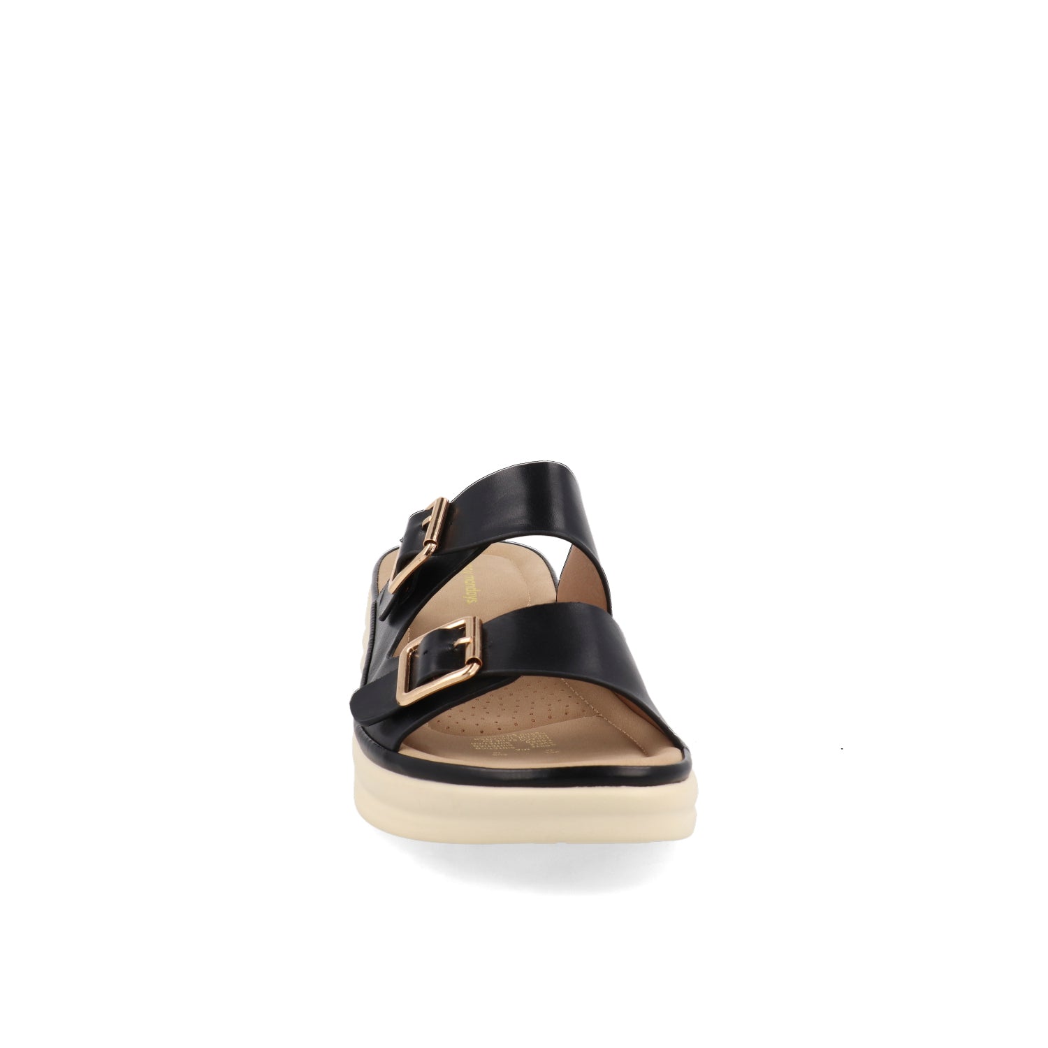 Sandalia Casual Vazza color Negro para Mujer con Doble Hebilla