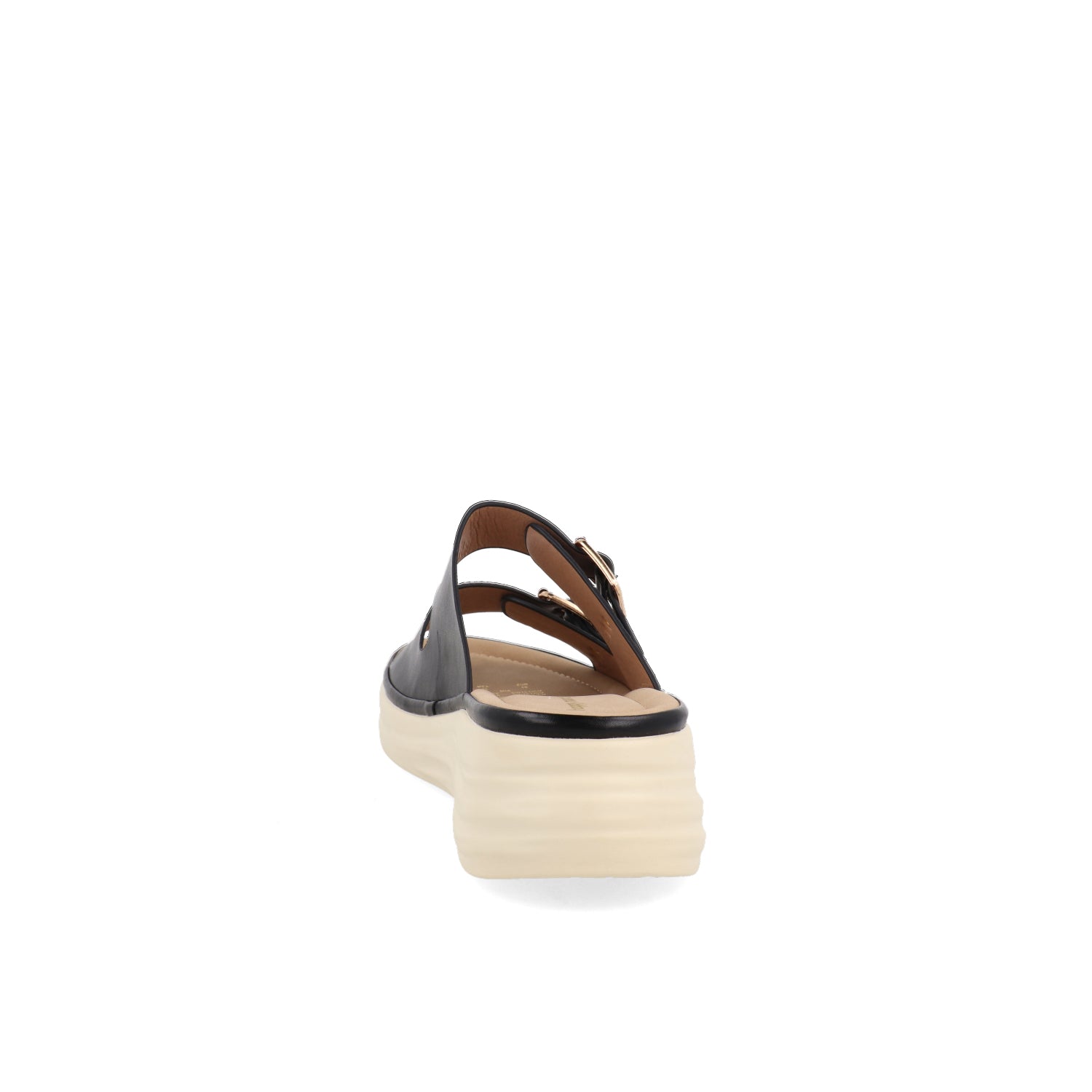Sandalia Casual Vazza color Negro para Mujer con Doble Hebilla