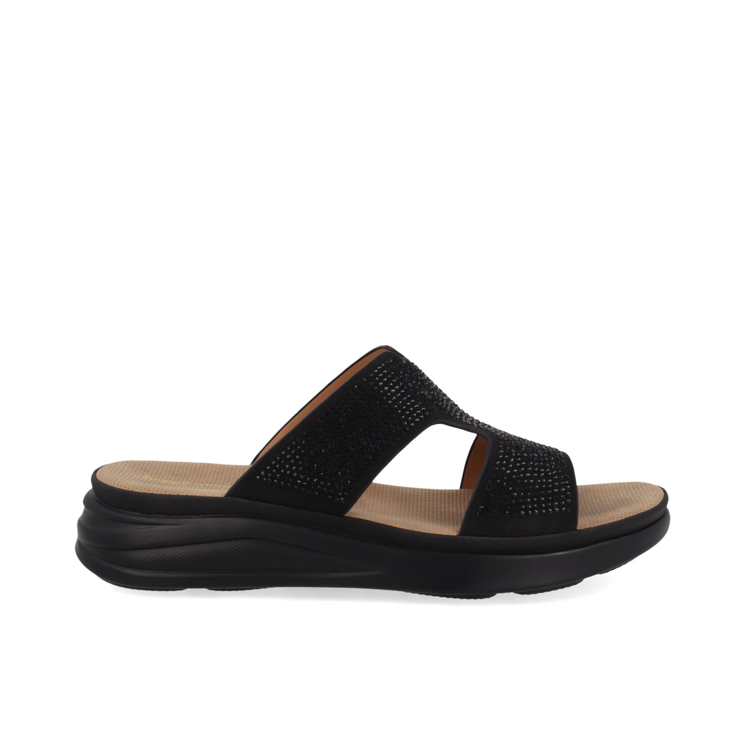 Sandalia Casual Vazza color Negro para Mujer con Brillos.