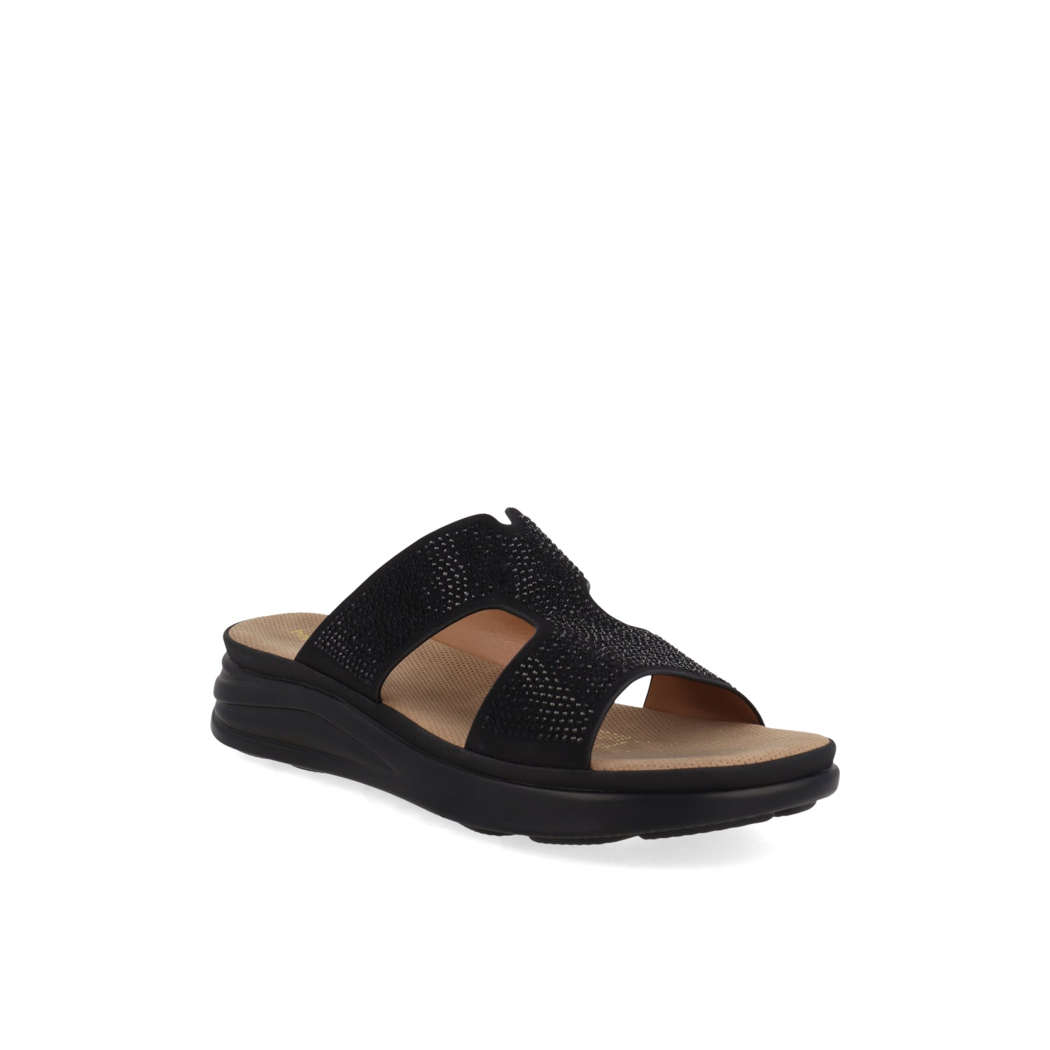 Sandalia Casual Vazza color Negro para Mujer con Brillos.