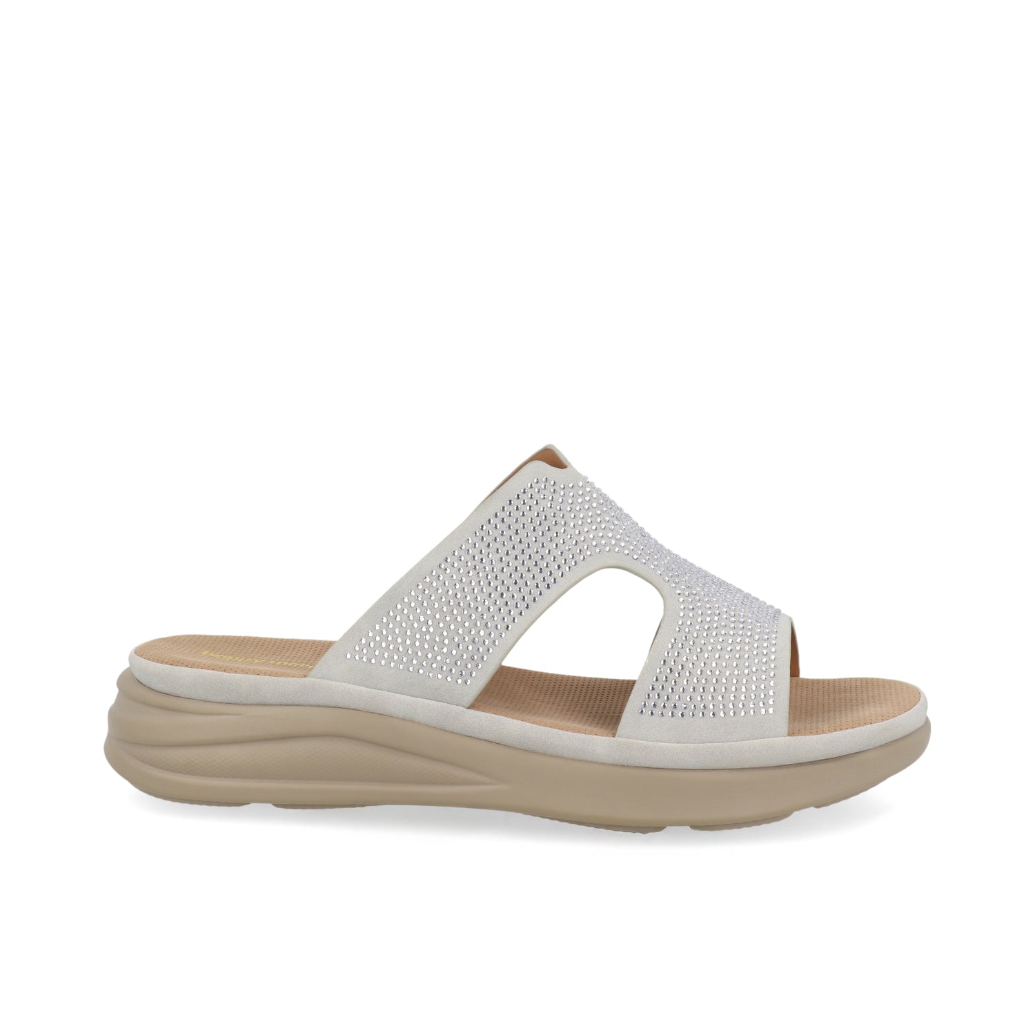 Sandalia Casual Vazza color Plata para Mujer con Brillos