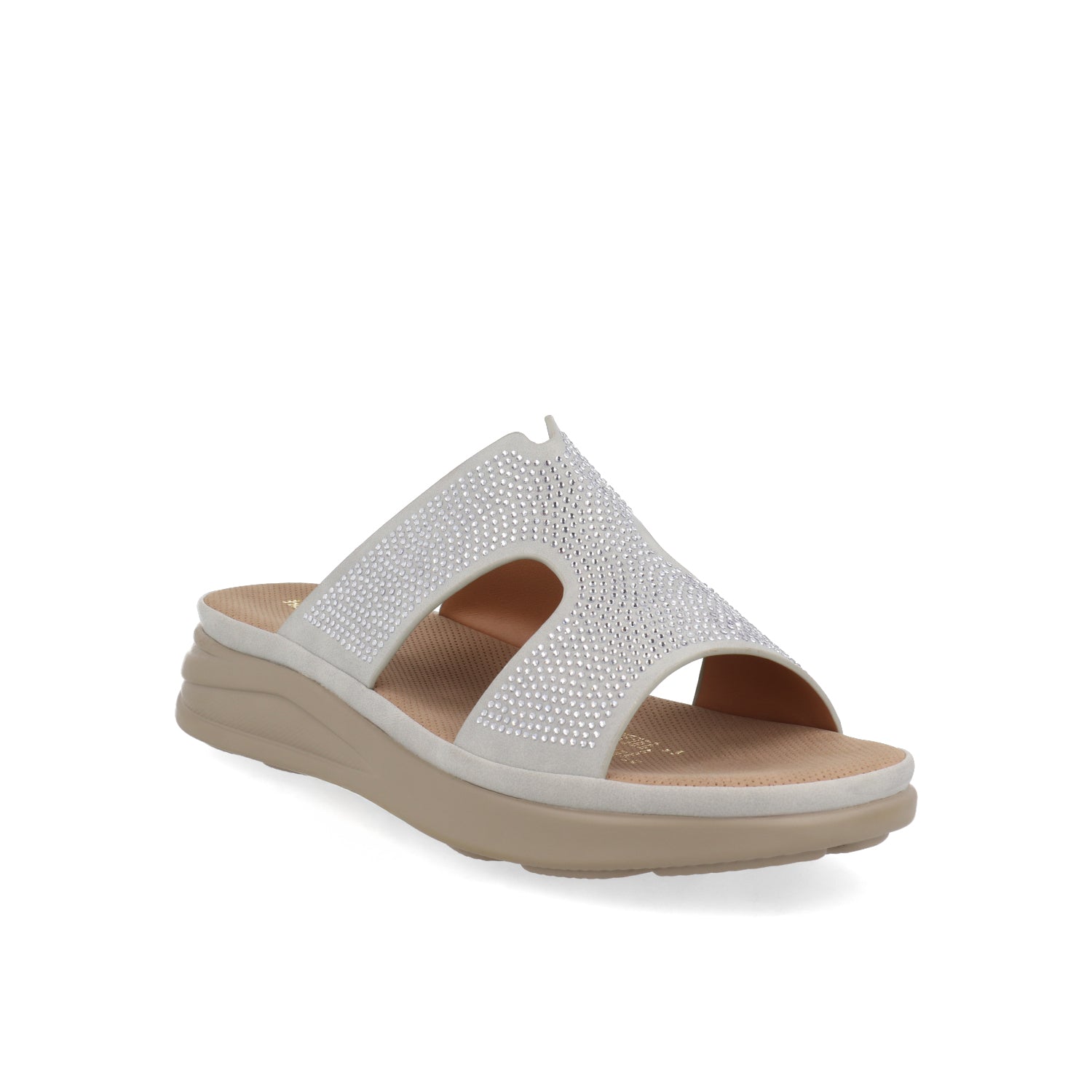 Sandalia Casual Vazza color Plata para Mujer con Brillos