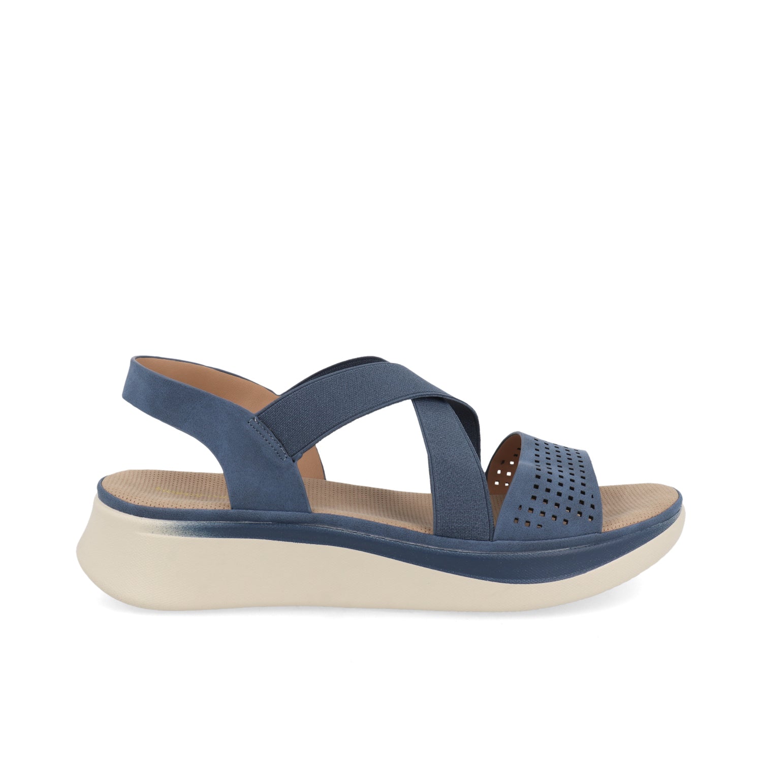Sandalia Casual Vazza color Azul para Mujer con Ajuste de Resorte