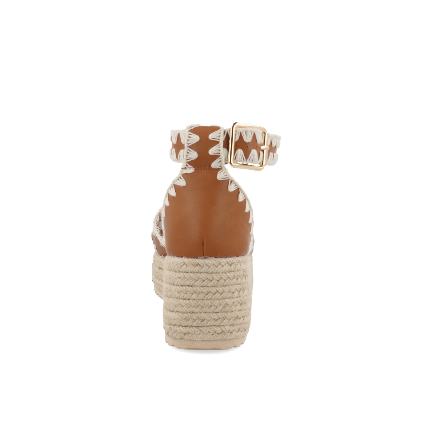 Sandalia Piso Vazza color Camel para Mujer con detalle tejido