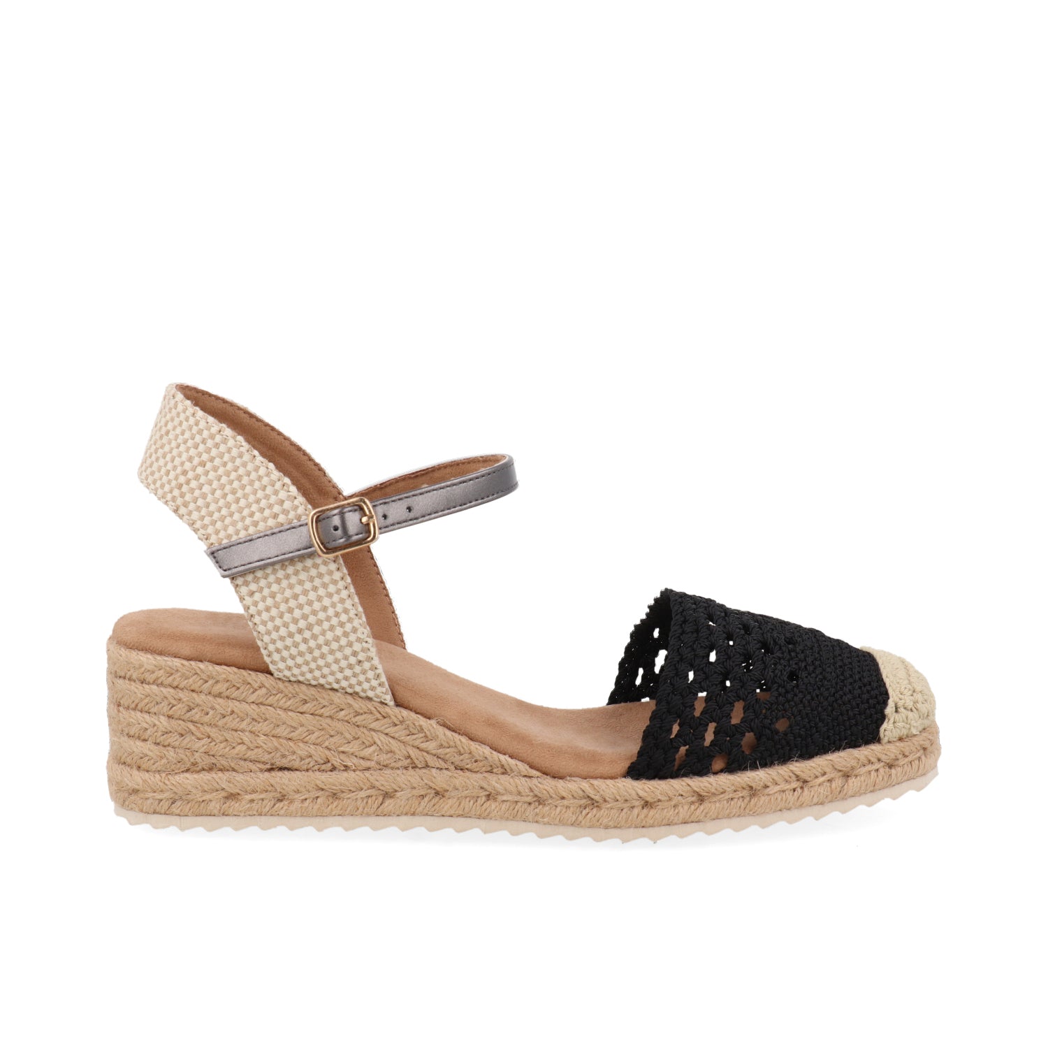 Alpargata Vazza color Negro para Mujer con Diseño tejido