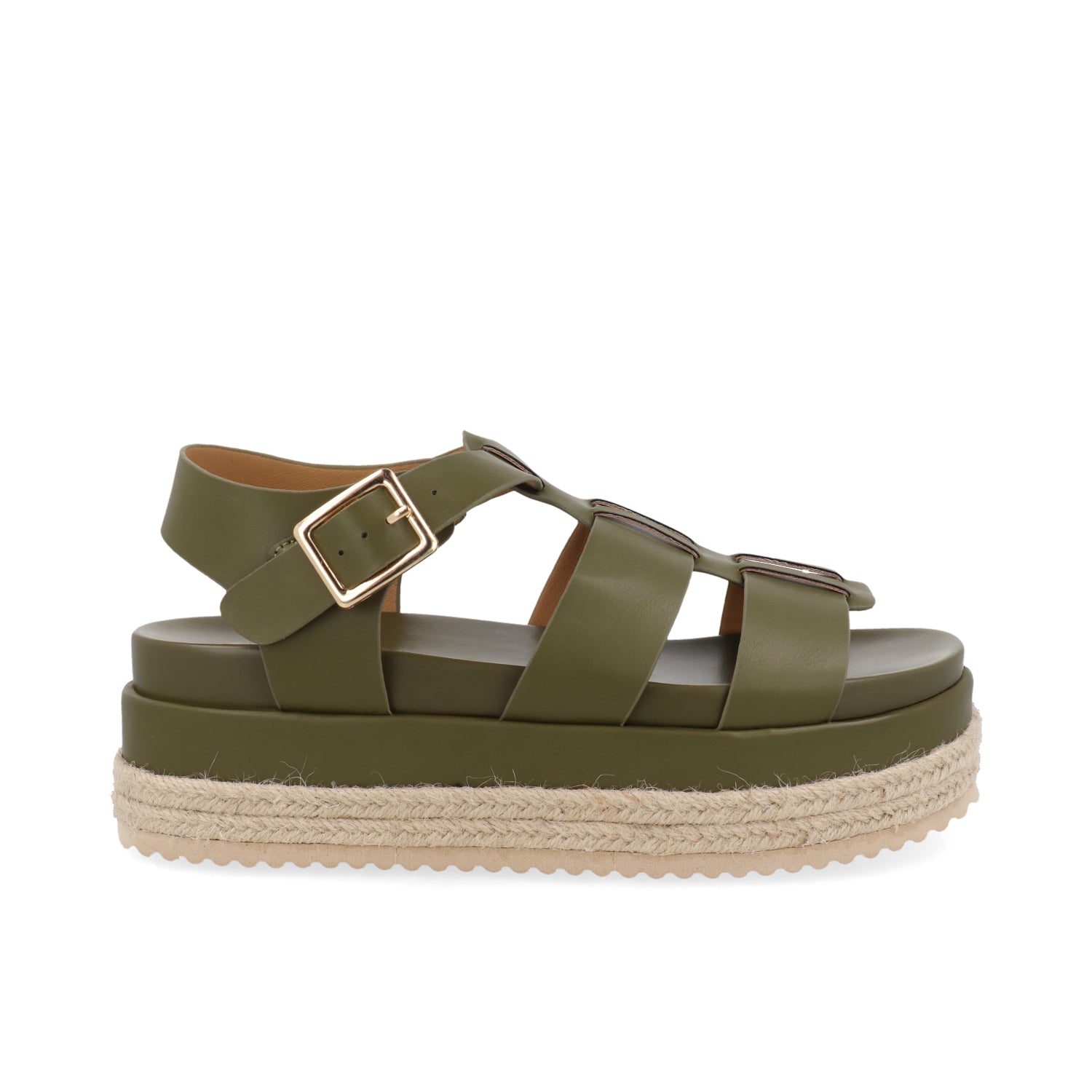 Sandalia de plataforma Vazza color verde Olivo para Mujer