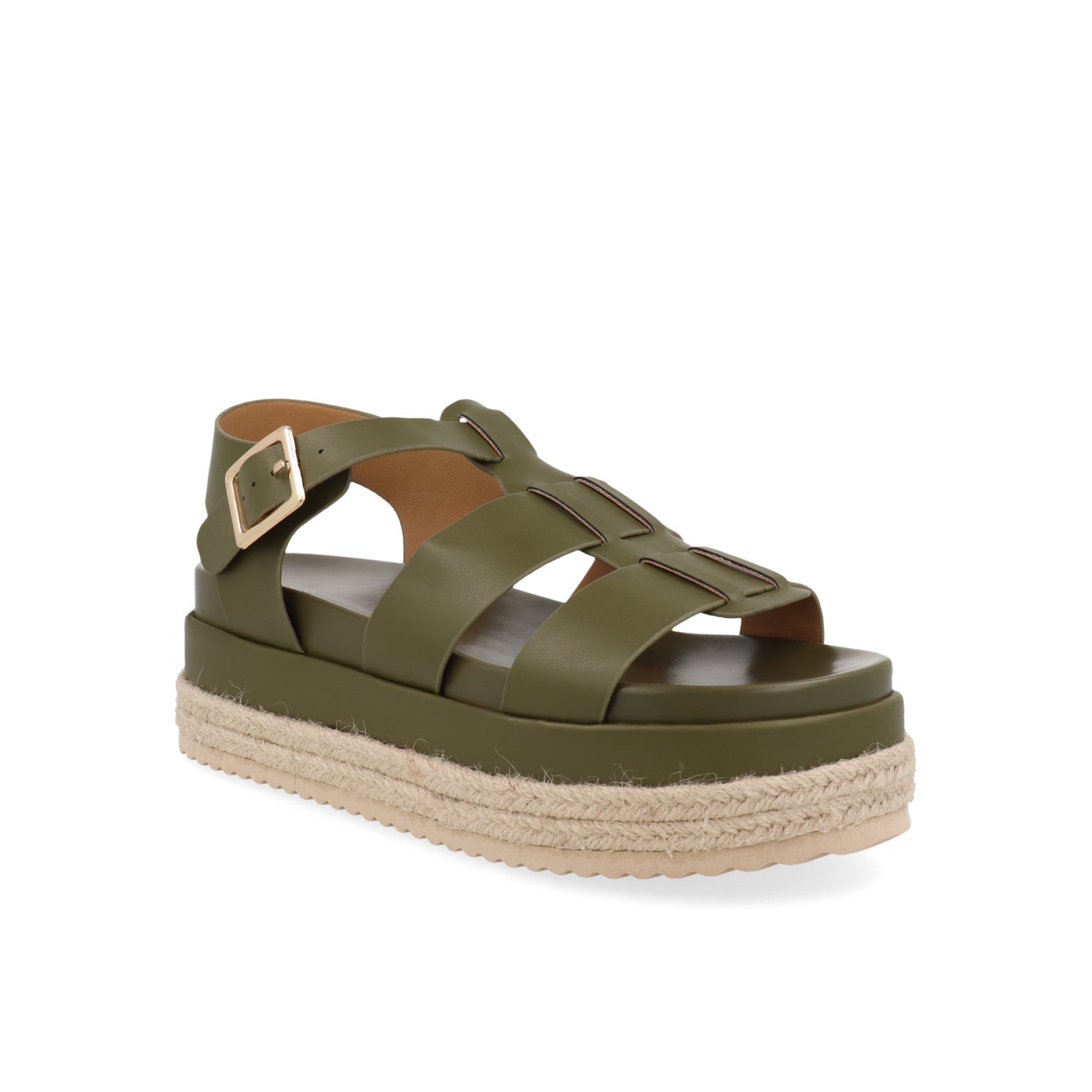 Sandalia de plataforma Vazza color verde Olivo para Mujer