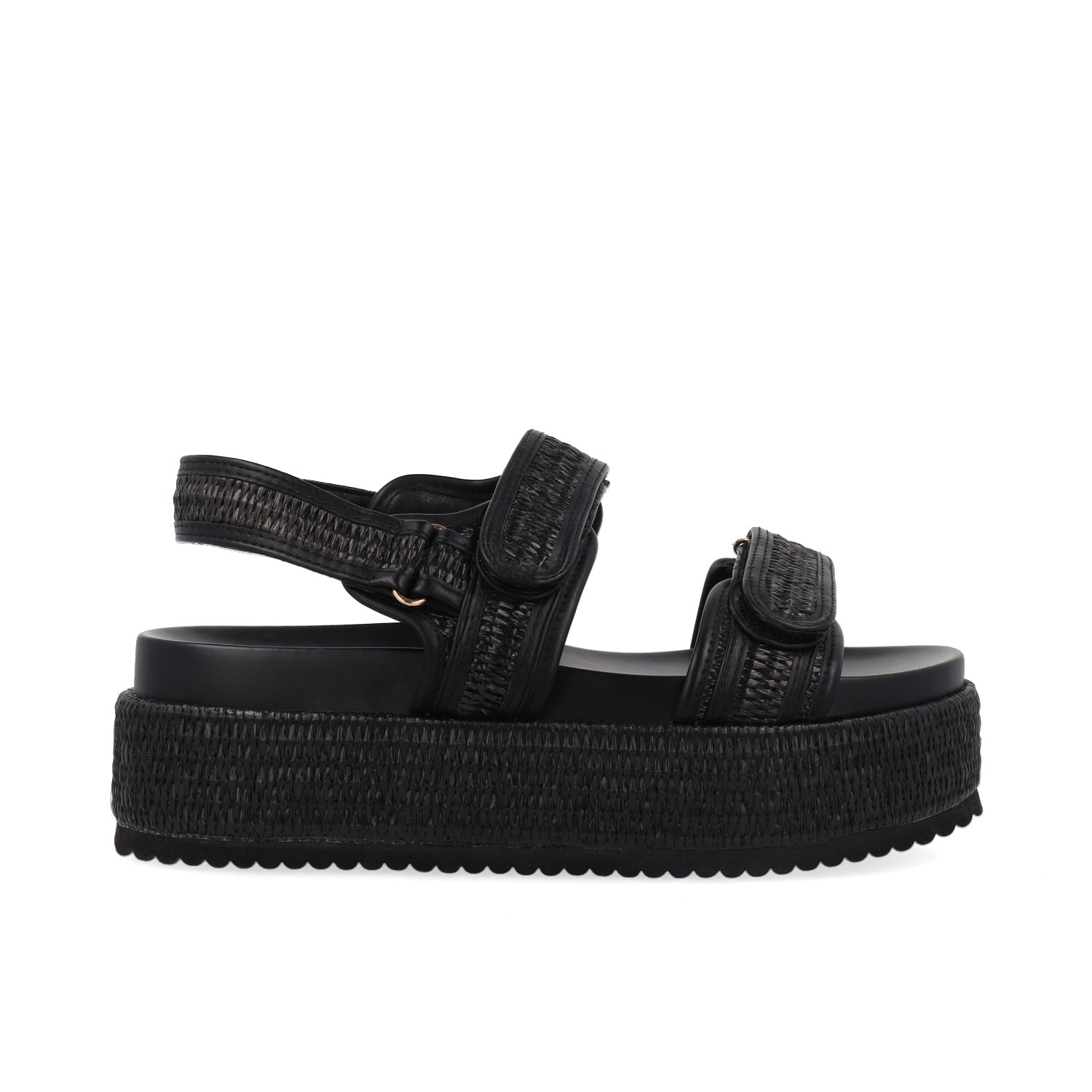 Sandalia Casual Vazza color Negro para Mujer con ajuste de Velcro